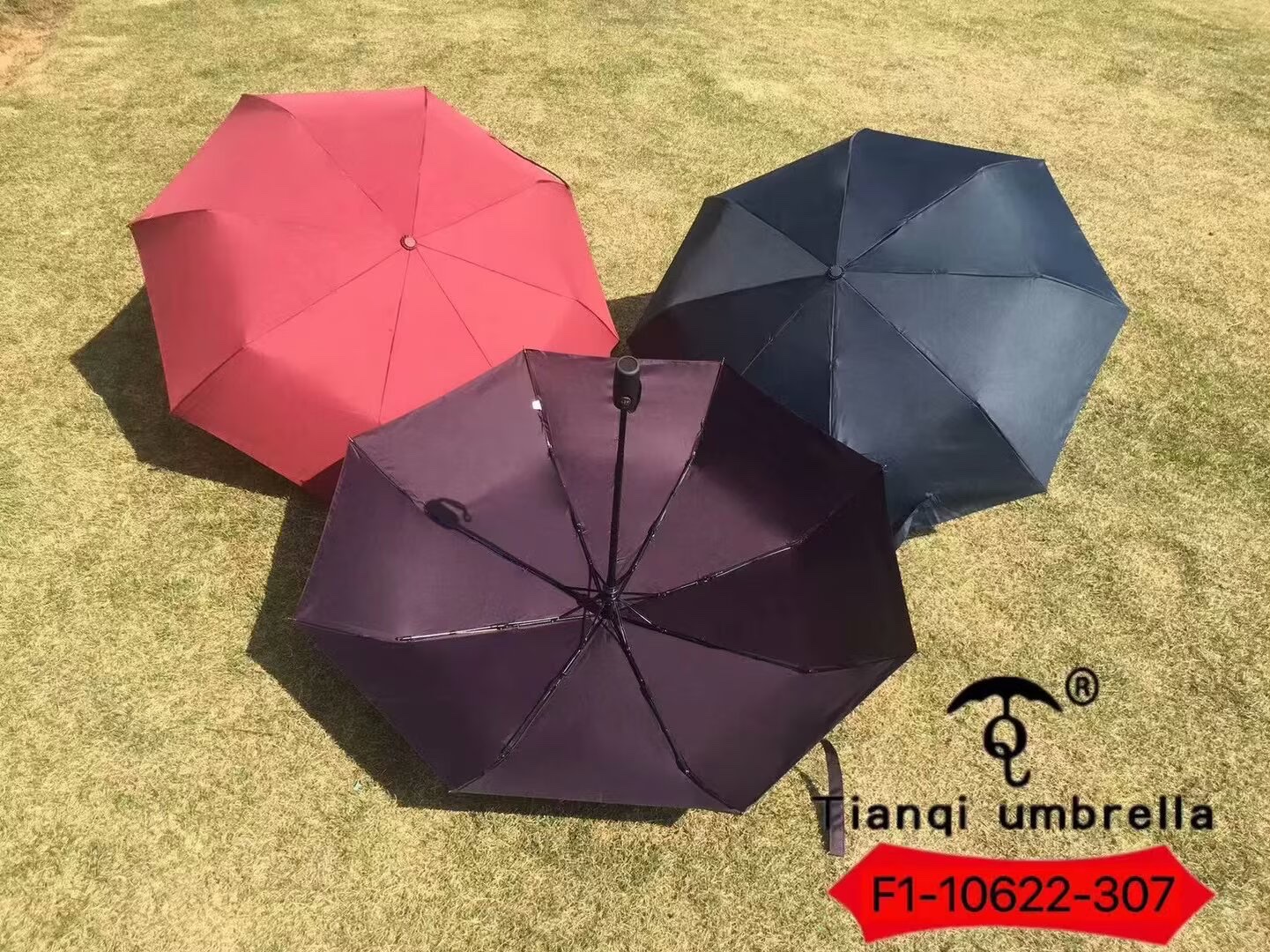 F1-10622-307 Triple fold automatic rain and weather umbrella for men and women details Picture