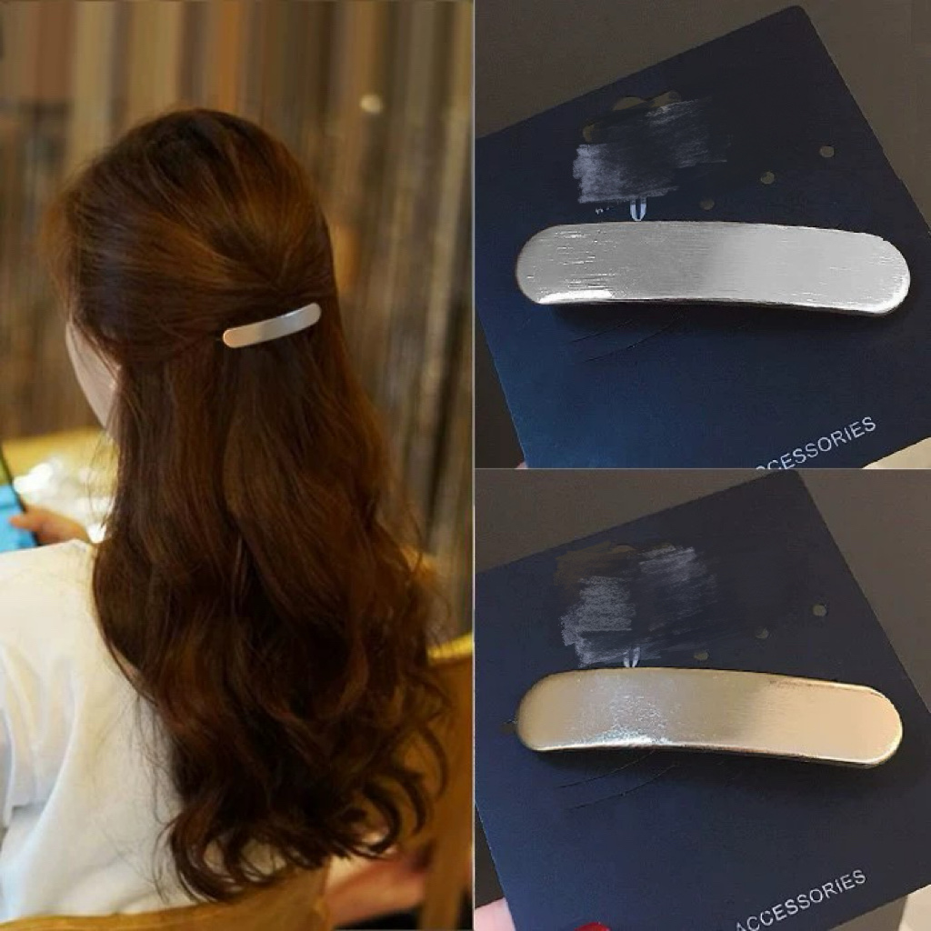 Korean-style simple spring clip, fashionable metal hair clip, half clip at the back of the head, top clip, horizontal clip, straight clip, hair clip