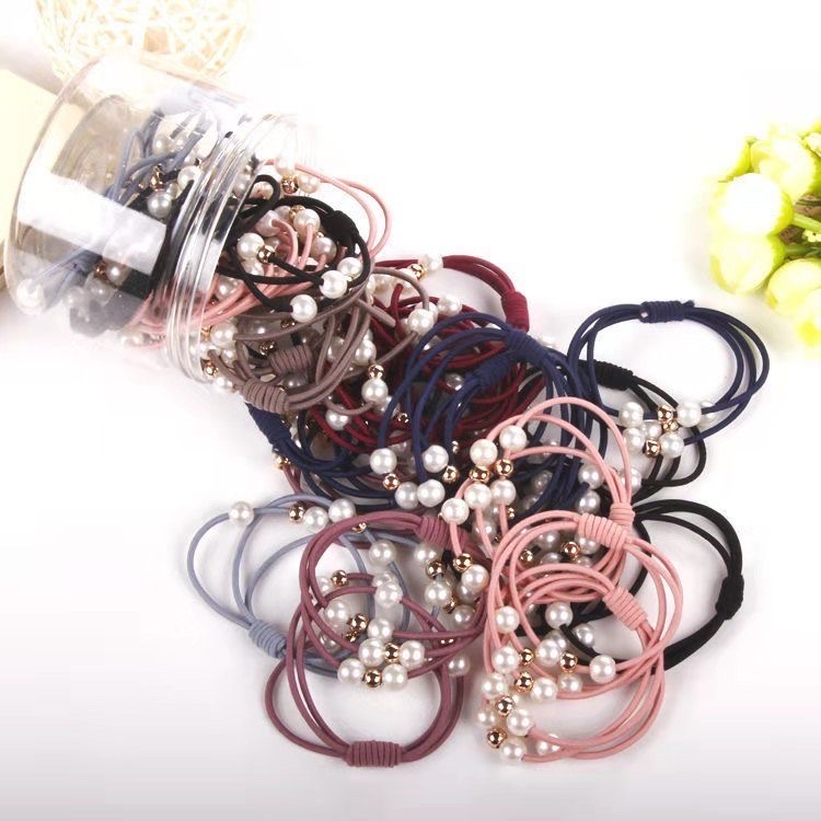 简约头绳高弹力发圈发绳基础款彩色黑色扎头皮筋发饰女扎头发皮筋产品图