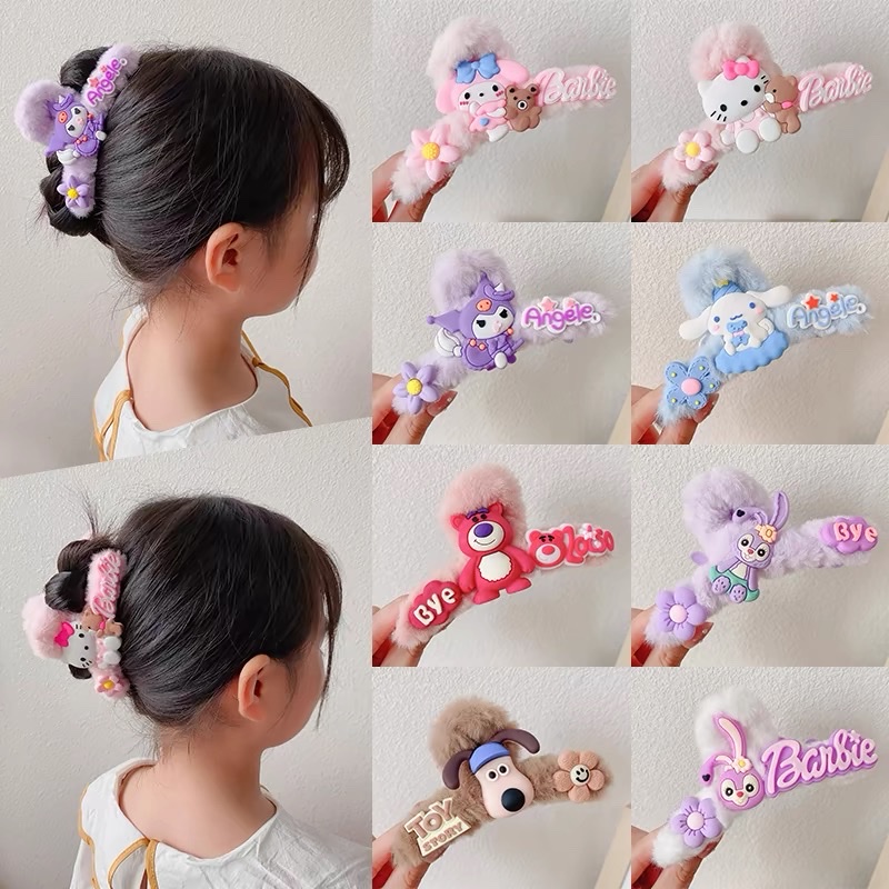 Multi-doll fur grab, Kachi accessories, fur grab 11.5cm, women's blue headband, hair band, hair clip, women's Korean version hair clip, women's blue headband, hair clip, women's Korean version hair clip detail image 2