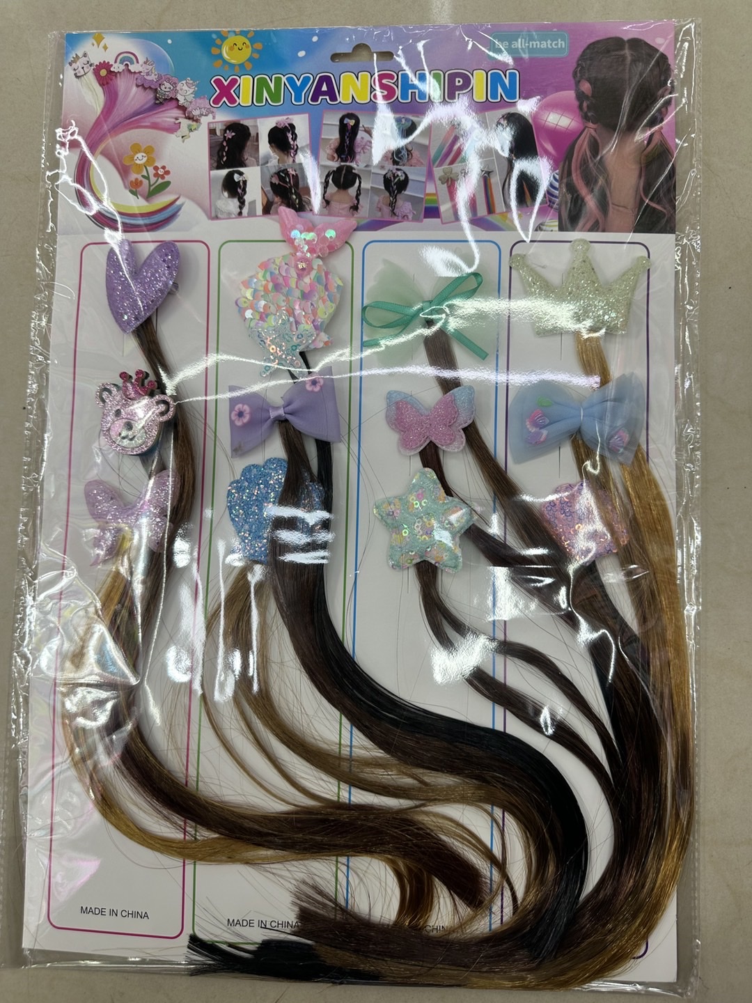 女士蓝色头箍 韩版拼接发箍 发夹套装 地摊热销发卡 简约时尚发饰女士专属发夹