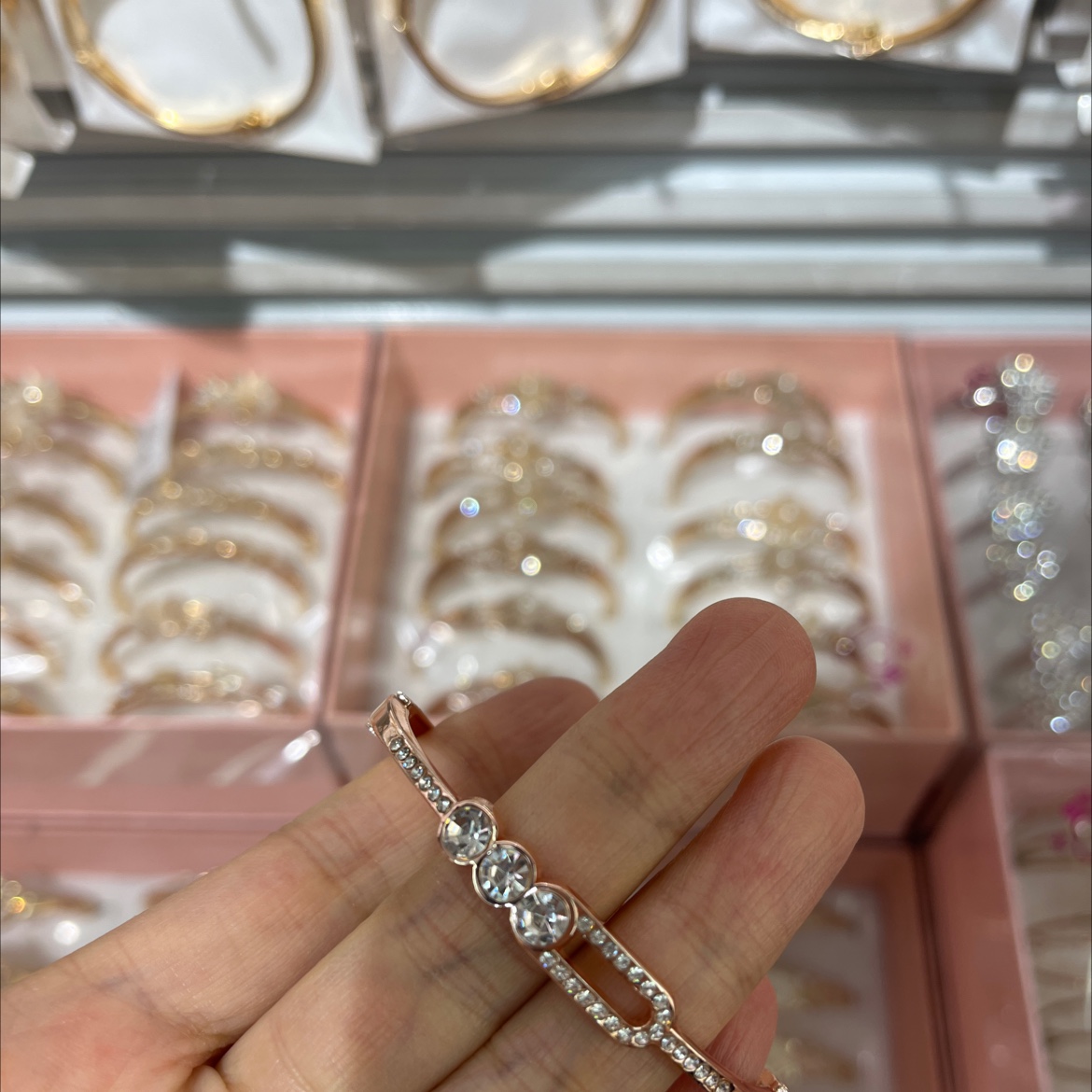 Women's narrow version full diamond bracelet, rose gold stacked bracelet for best friends, a best-selling bracelet
