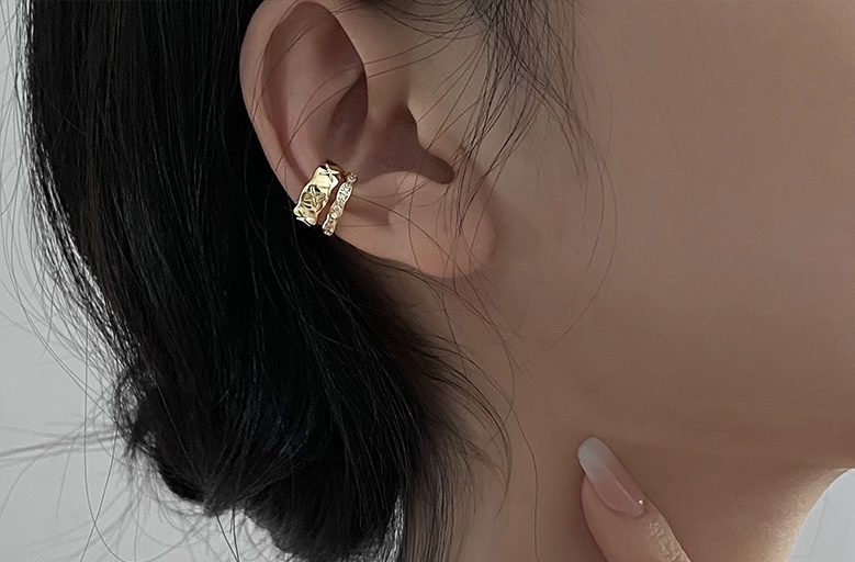 韩版精致锆石双层无耳洞耳骨夹女ins风轻奢小众设计感气质耳饰产品图