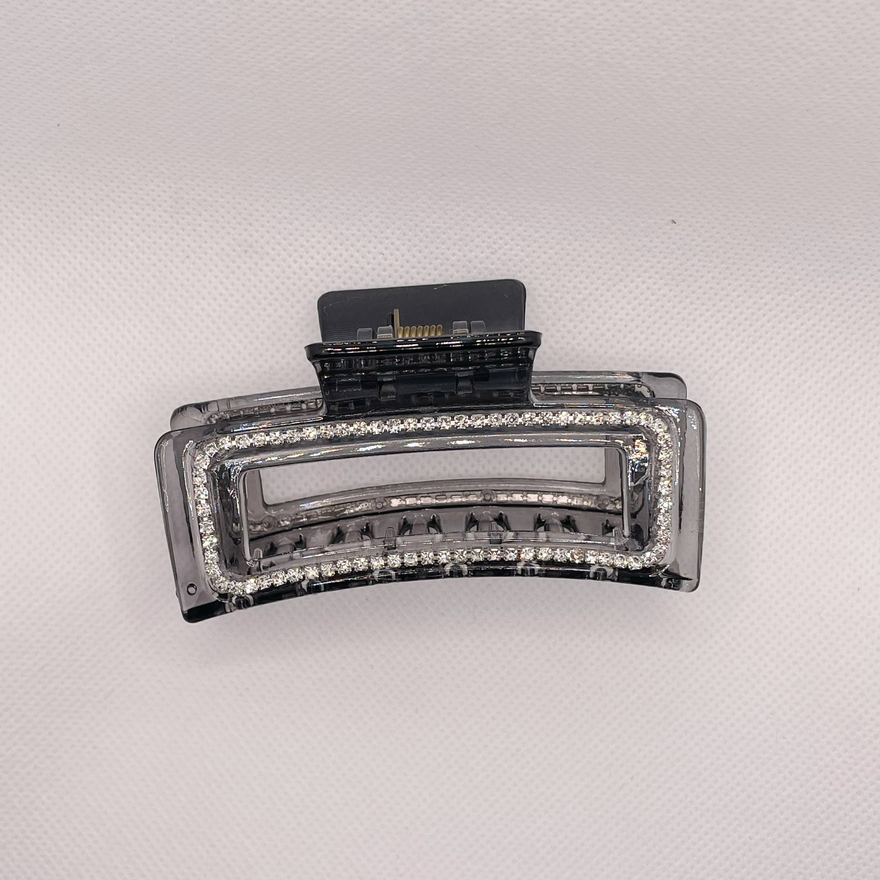 Korean imported square grabber, a niche and non-identical style ~ Retro and elegant, diamond-encrusted French amber clean plate hair accessory hairpin detail image 7