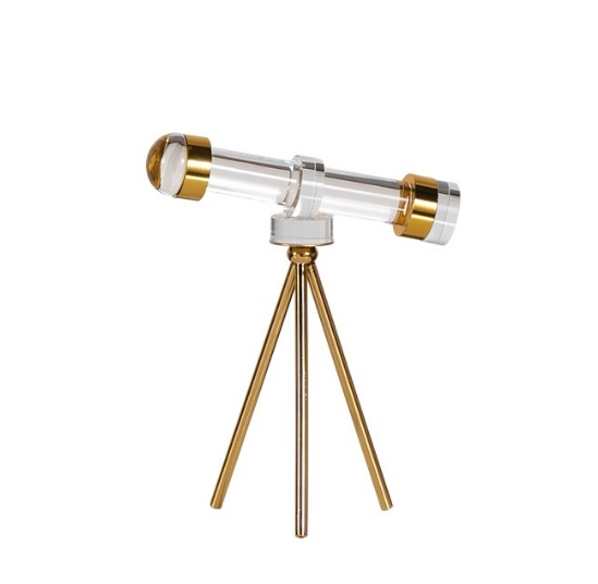 Modern light luxury metal crystal telescope model ornaments, bedroom sample room, living room, study, table decoration handicrafts Application Scenario