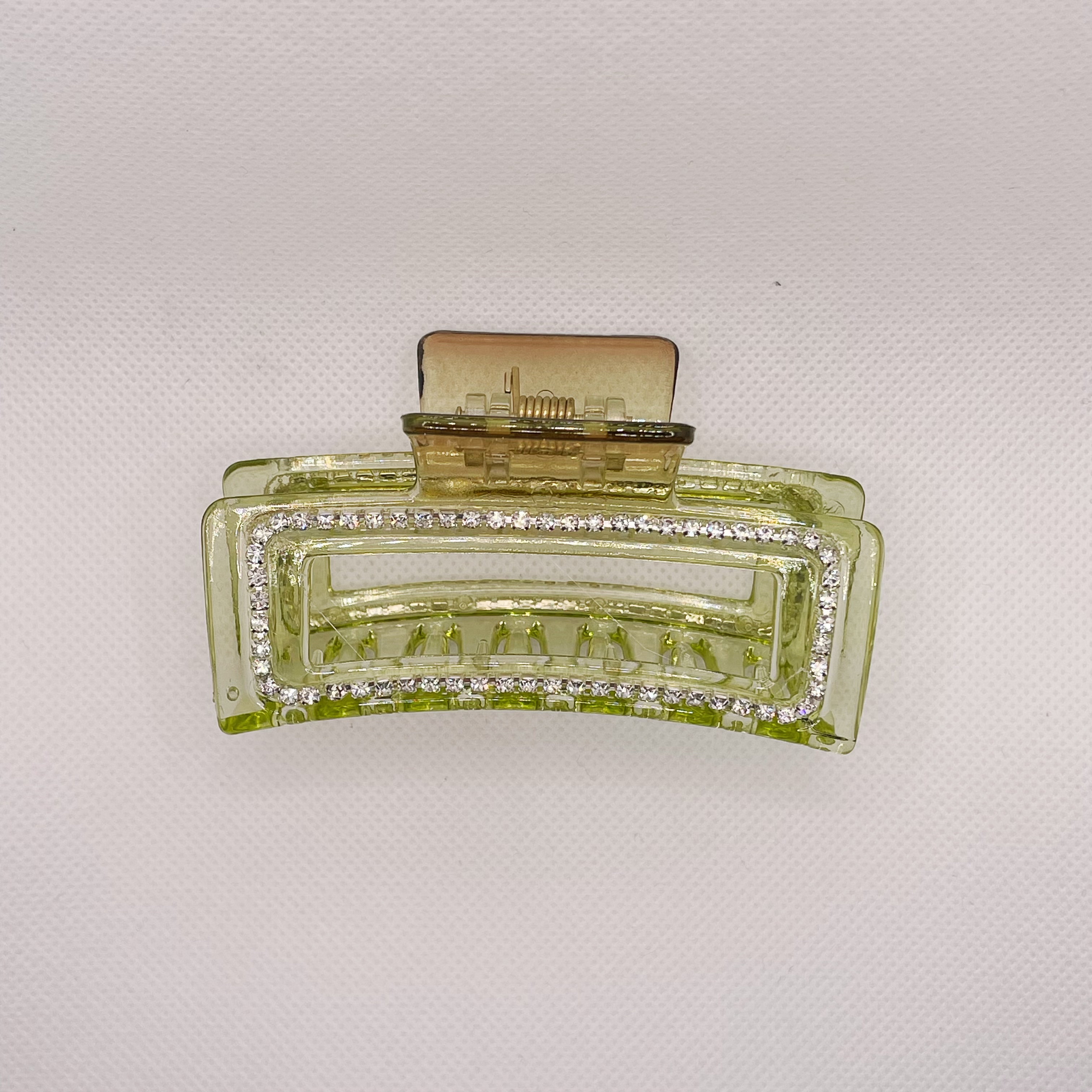 Korean imported square grabber, a niche and non-identical style ~ Retro and elegant, diamond-encrusted French amber clean plate hair accessory hairpin detail image 3