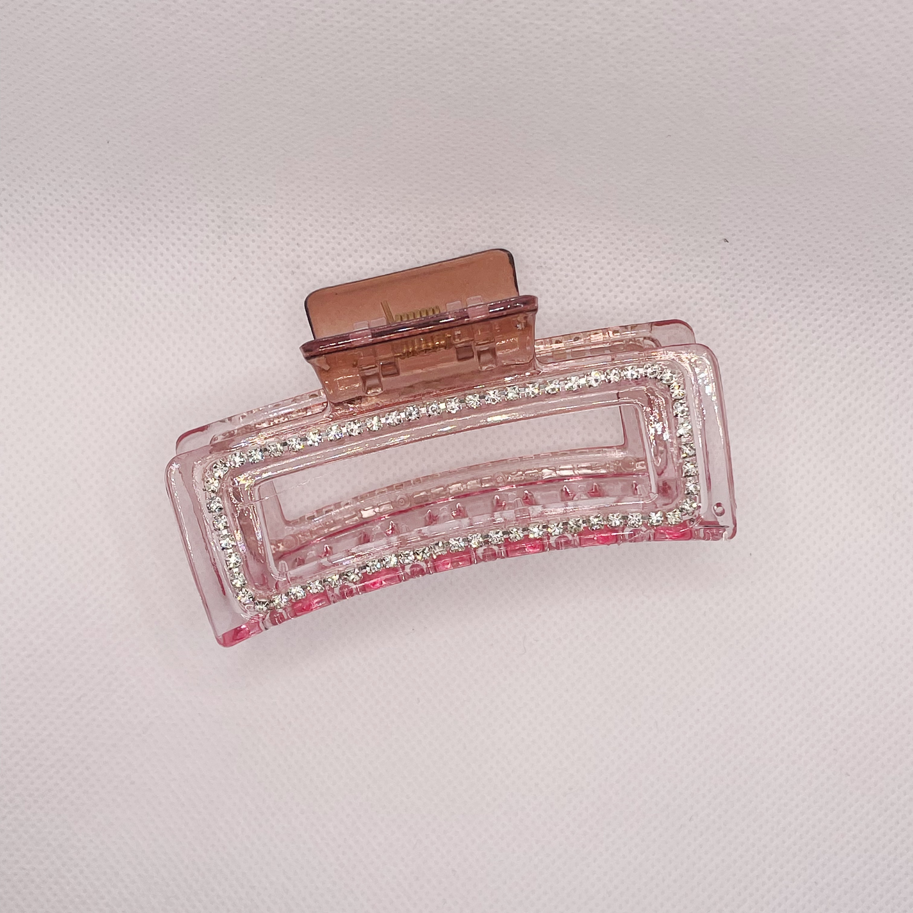 Korean imported square grabber, a niche and non-identical style ~ Retro and elegant, diamond-encrusted French amber clean plate hair accessory hairpin detail image 2