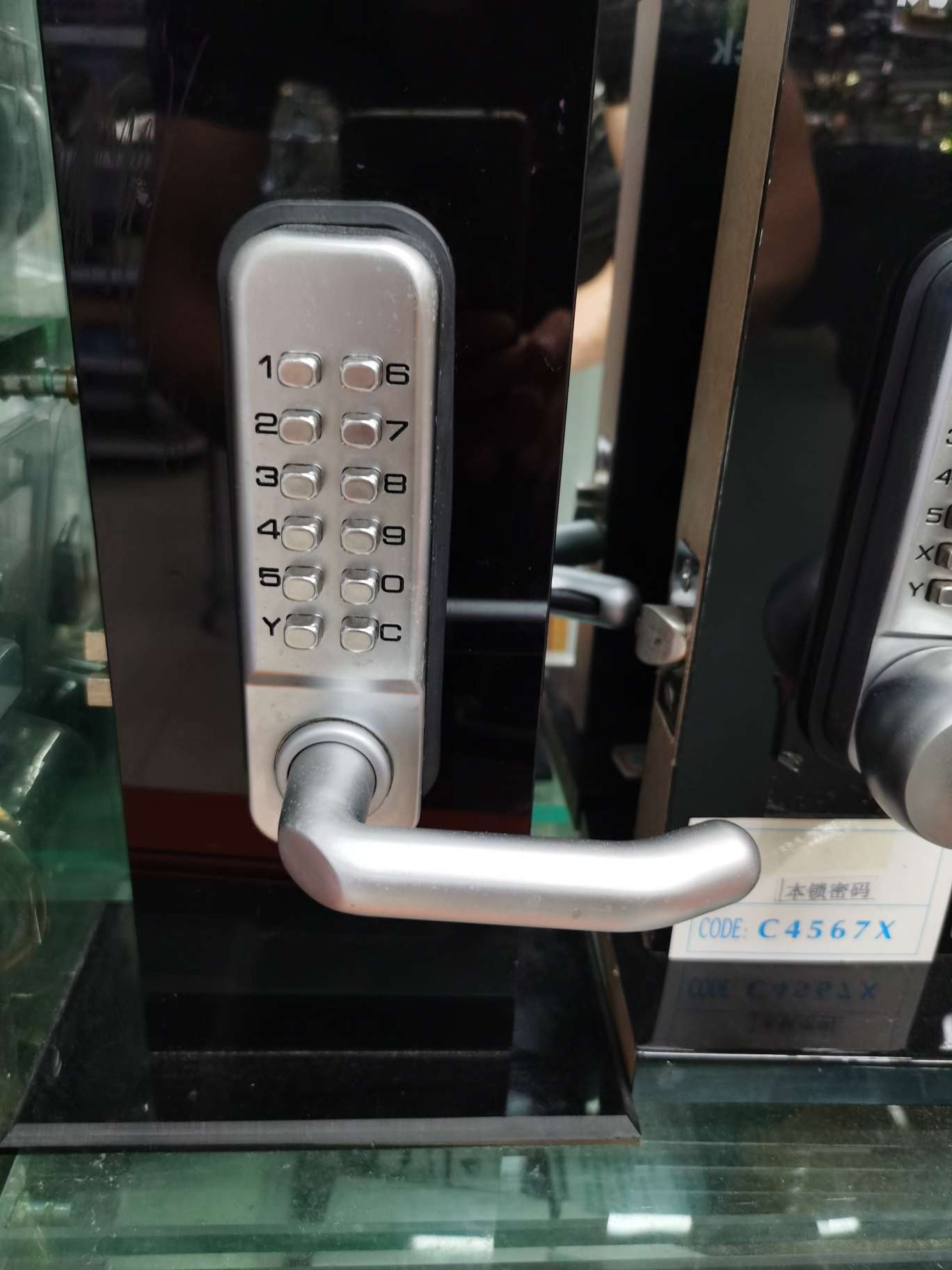 15三杆式卫生间房间门锁带钥匙球形锁不锈钢塑钢铝合金门专用三杆锁室内11