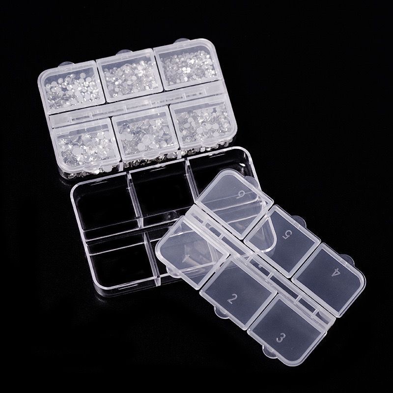 6-compartment rectangular transparent plastic packaging box, double-row detachable decorative box, nail alloy drill, medicine storage box, jewelry box detail image 5