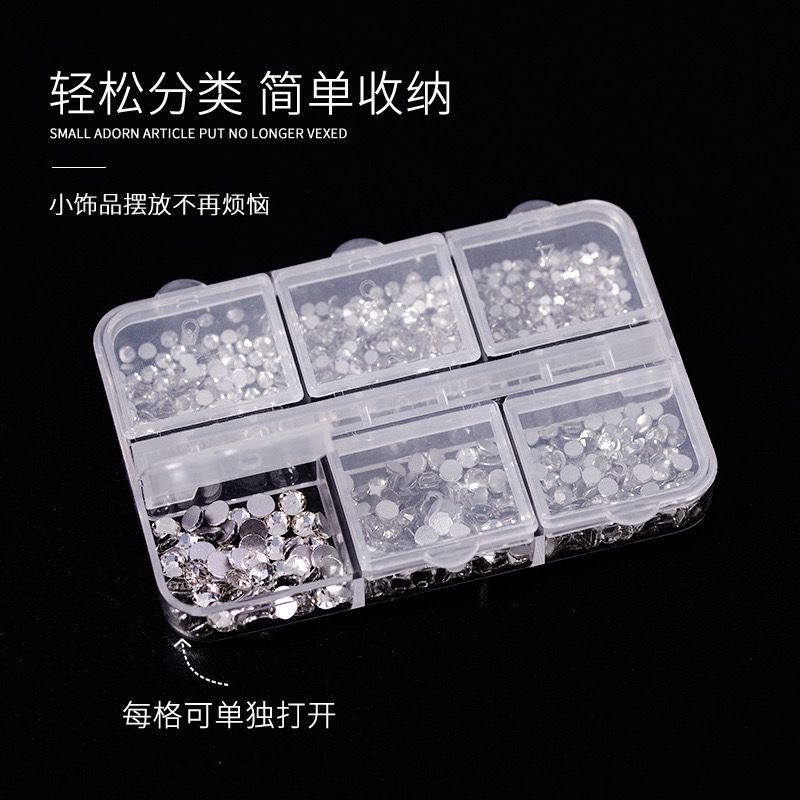 6-compartment rectangular transparent plastic packaging box, double-row detachable decorative box, nail alloy drill, medicine storage box, jewelry box detail image 2