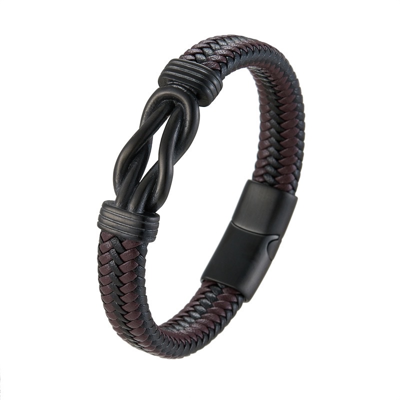 European and American bracelet Simple DIY leather bracelet, cross-border black and brown leather woven retro men's leather bracelet Application Scenario