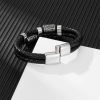 Cross-border alloy personalized double-layer leather Viking bracelet, new men's retro leather bracelet, European and American accessory bracelet details Picture