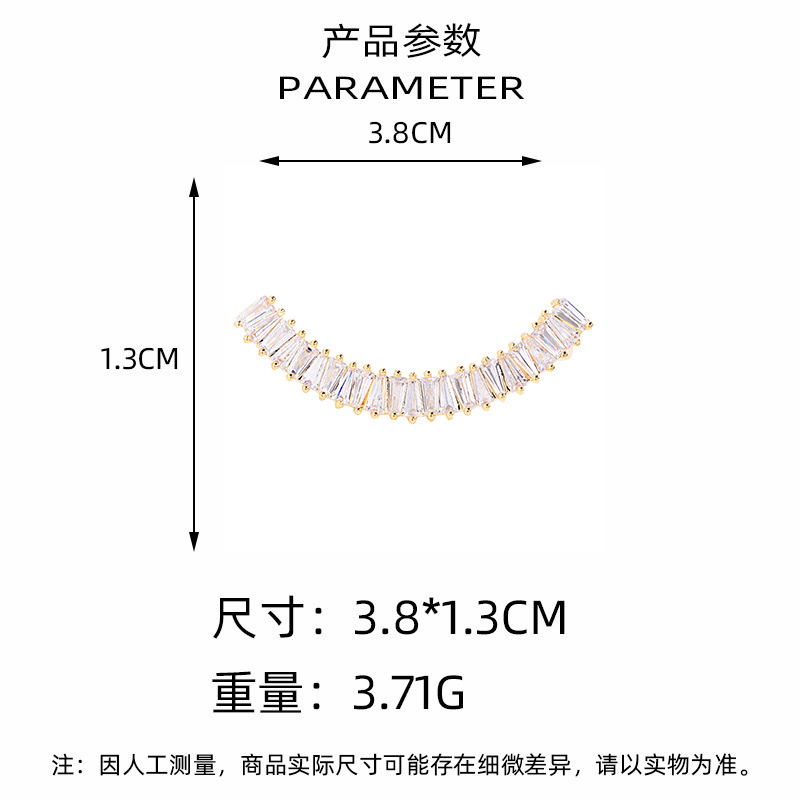 The 2025 new style simple and exquisite arc-shaped brooch is fashionable and versatile. It features a micro-inlaid zirconium brooch as an accessory for clothes and anti-glare pins Item Picture