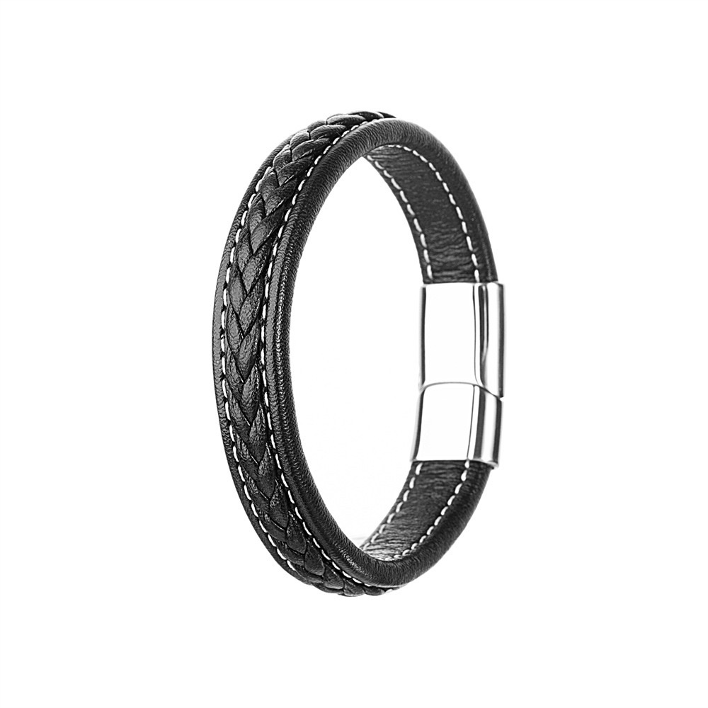 Simple genuine leather bracelet, Japanese and Korean style men's versatile and personalized leather bracelet, European and American street woven leather bracelet, accessory bracelet