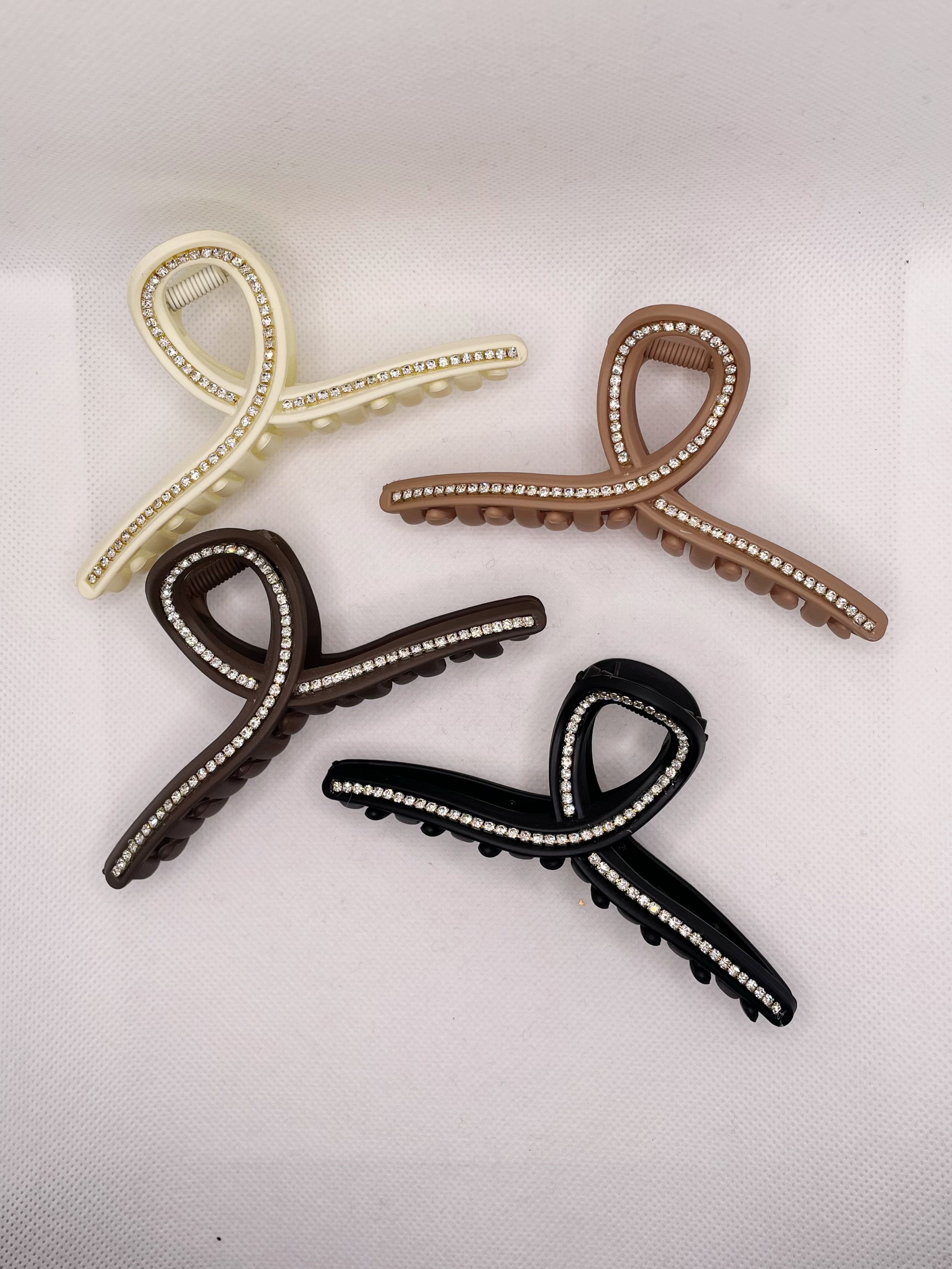 PC hair clips, high-end diamond-encrusted grab clips, large hair clips, simple beige hair accessories, shark clip hair clips at the back of the head
