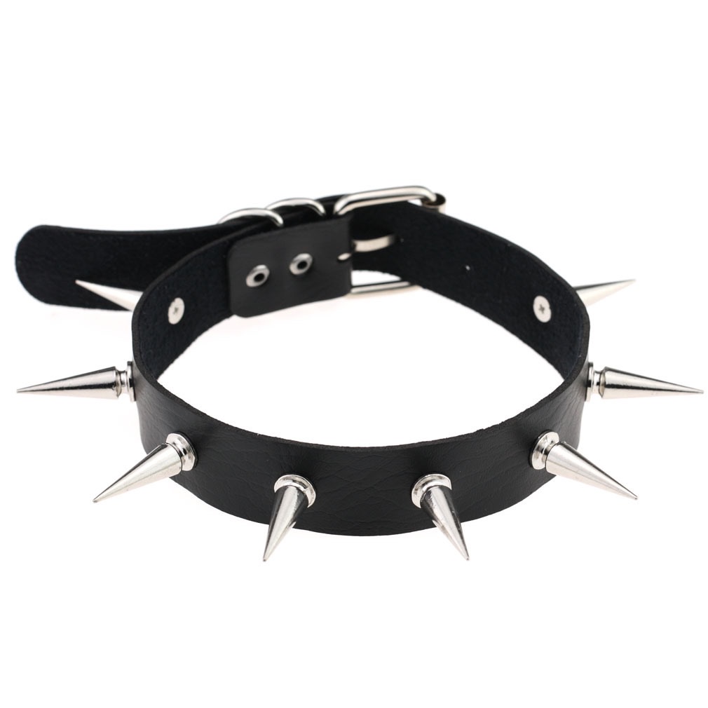 Wholesale Amazon best-selling accessories, European and American style nightclub PU leather creative necklaces, rivets, spikes, collars, collarbone chains Item Picture