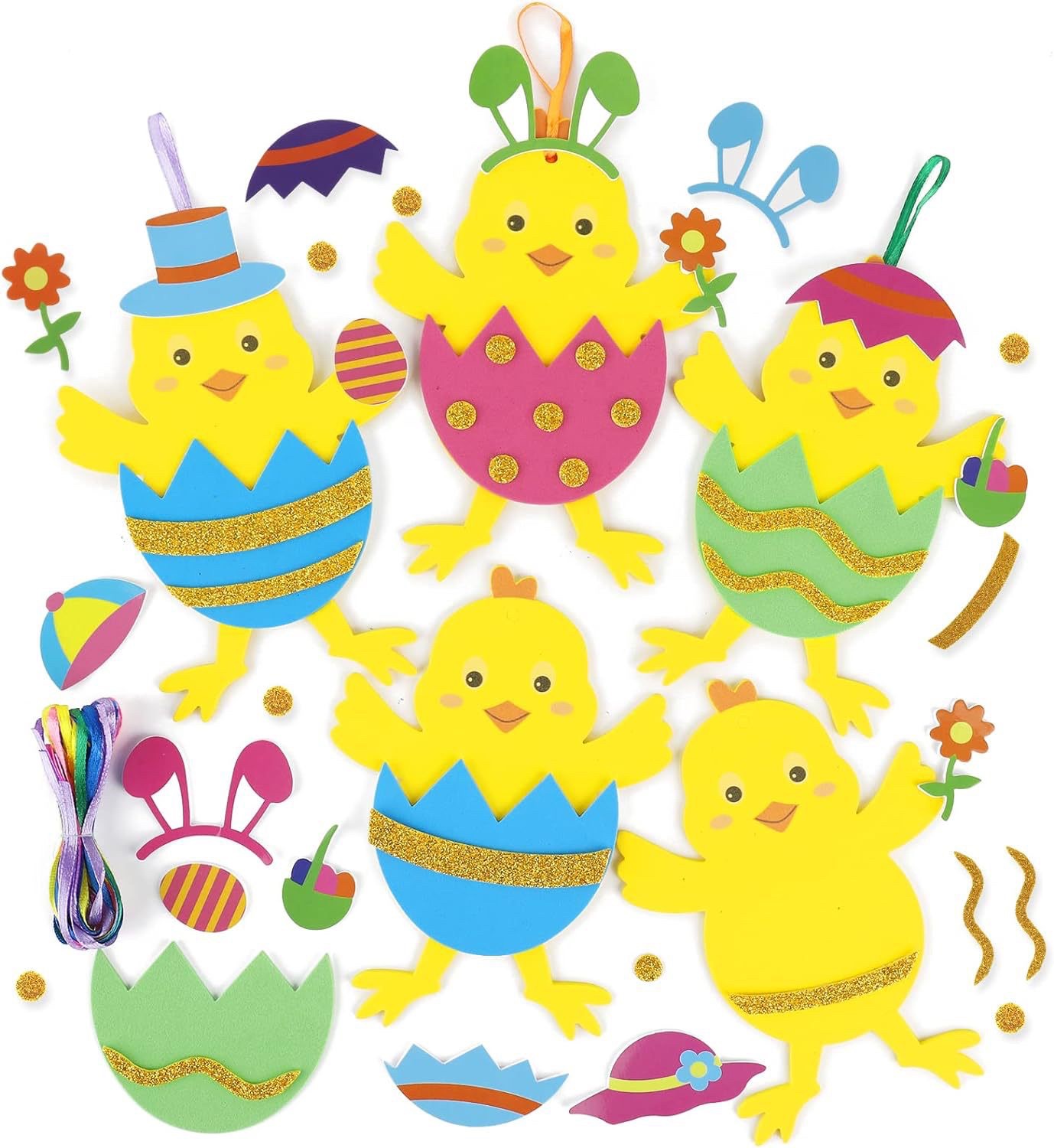 复活节必备 跨境毛毡布小鸡小兔节日气氛布置套装详情图4