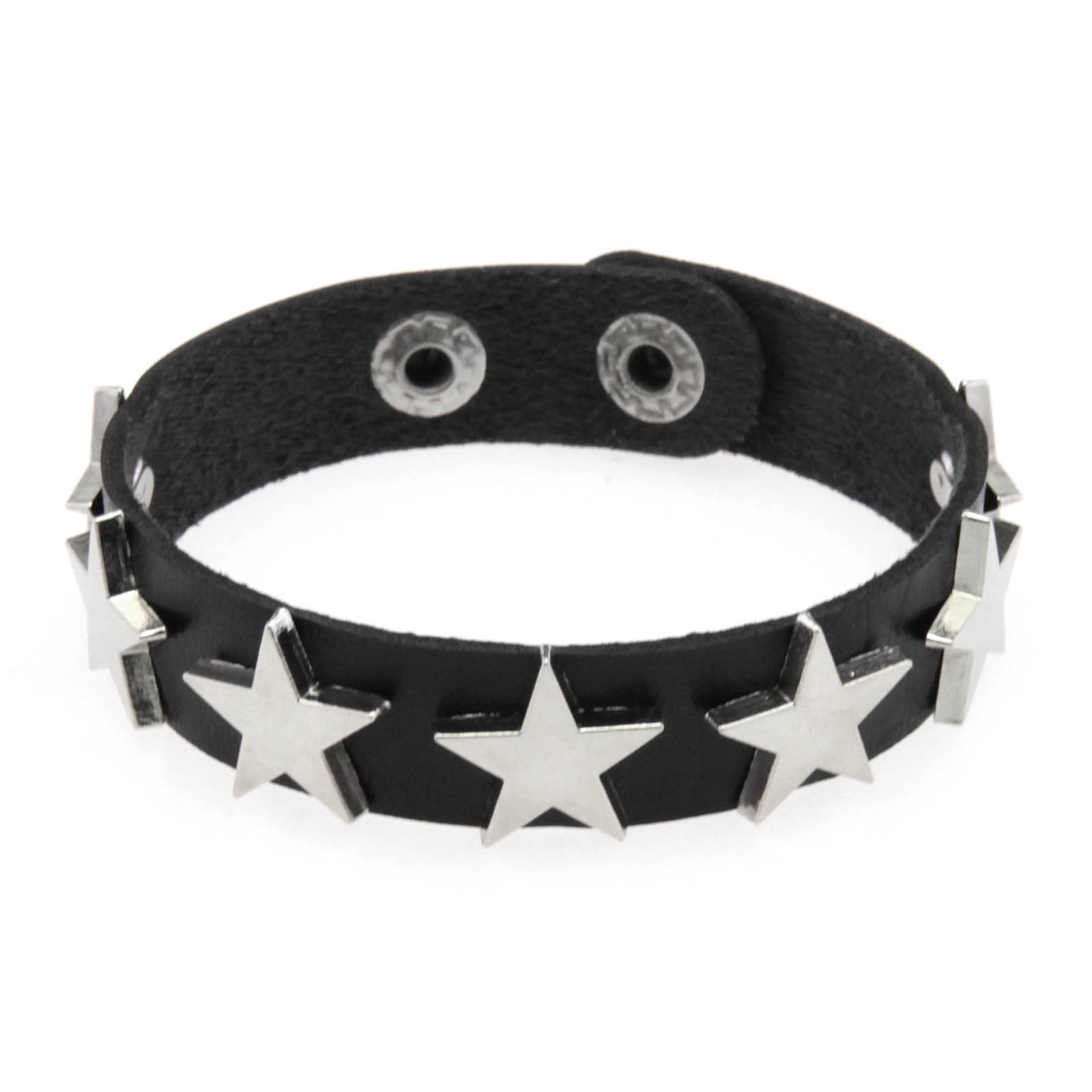 Punk Star rivet leather bracelet, simple and personalized PU leather five-pointed star bracelet, trendy couple's bracelet Item Picture