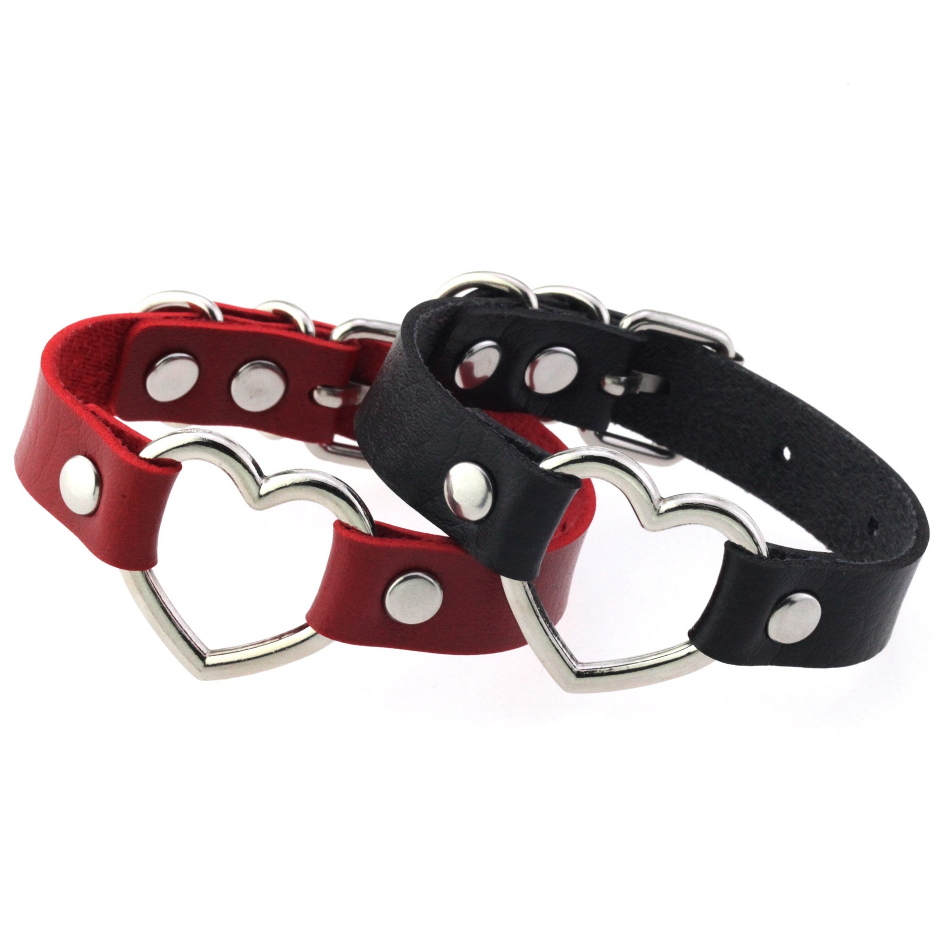 New punk heart-shaped bracelet bracelet, fashionable couple accessories, Harajuku Love hollowed-out leather bracelet bracelet detail image 6