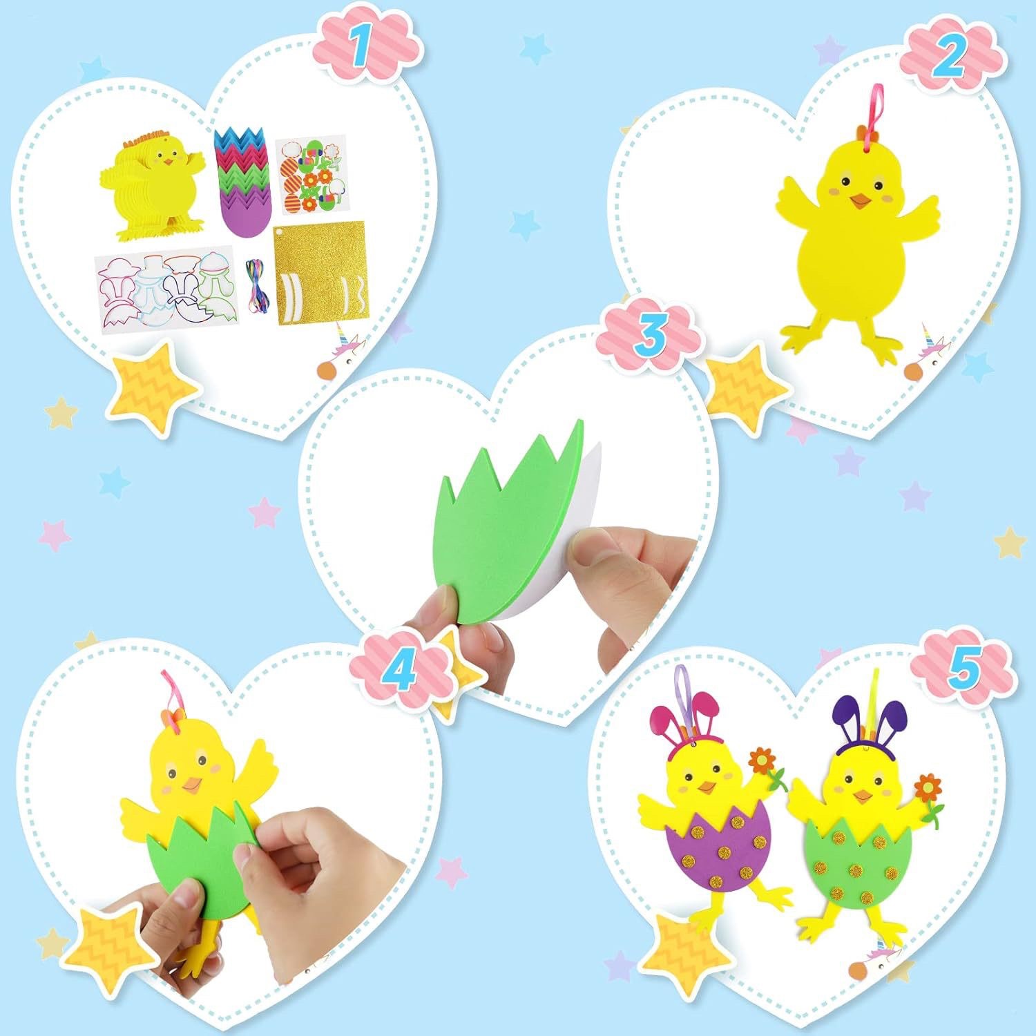 复活节必备 跨境毛毡布小鸡小兔节日气氛布置套装详情图5