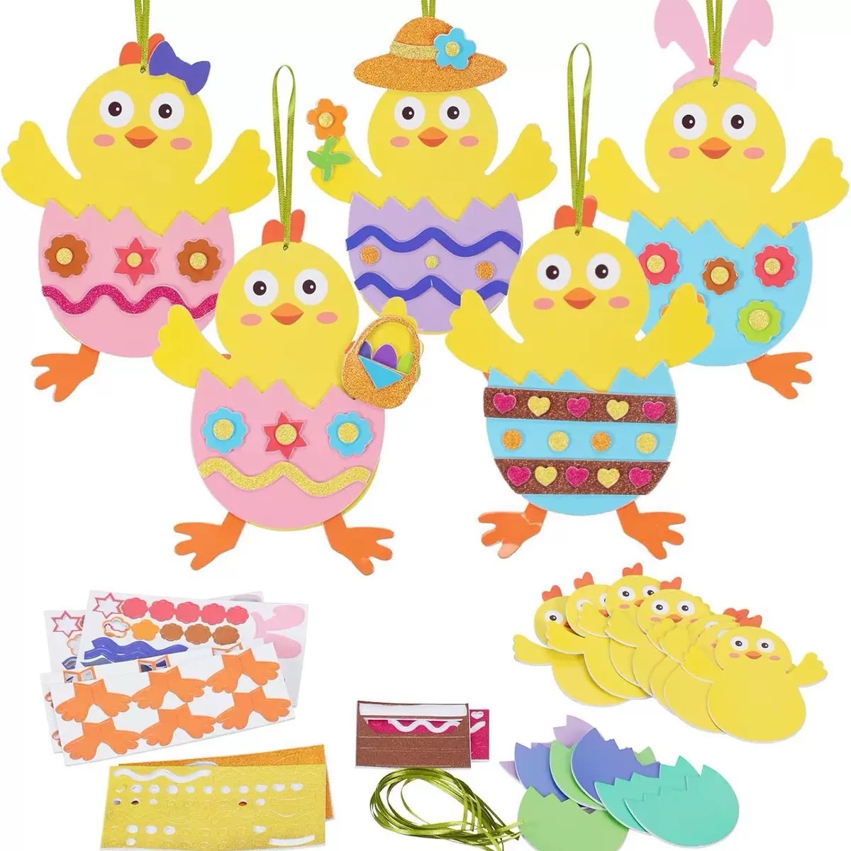 复活节必备 跨境毛毡布小鸡小兔节日气氛布置套装详情图2