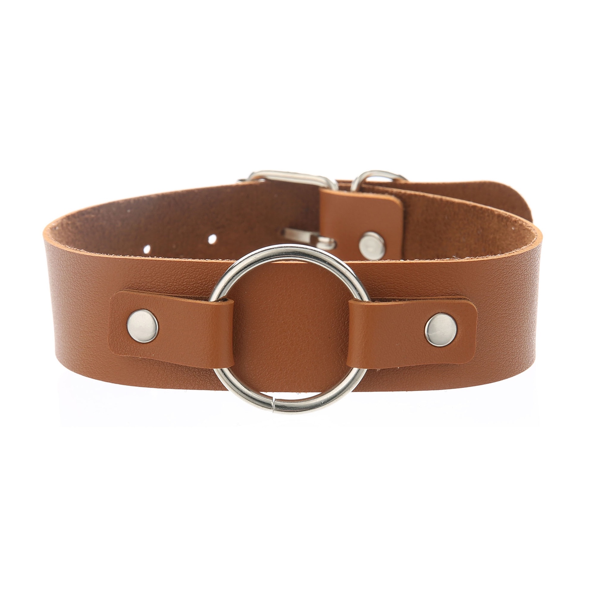 New punk street style Harajuku soft girl men's and women's necklaces, leather necklaces, necklaces, women's Japanese and Korean ring necklaces, neck ornaments Specification image