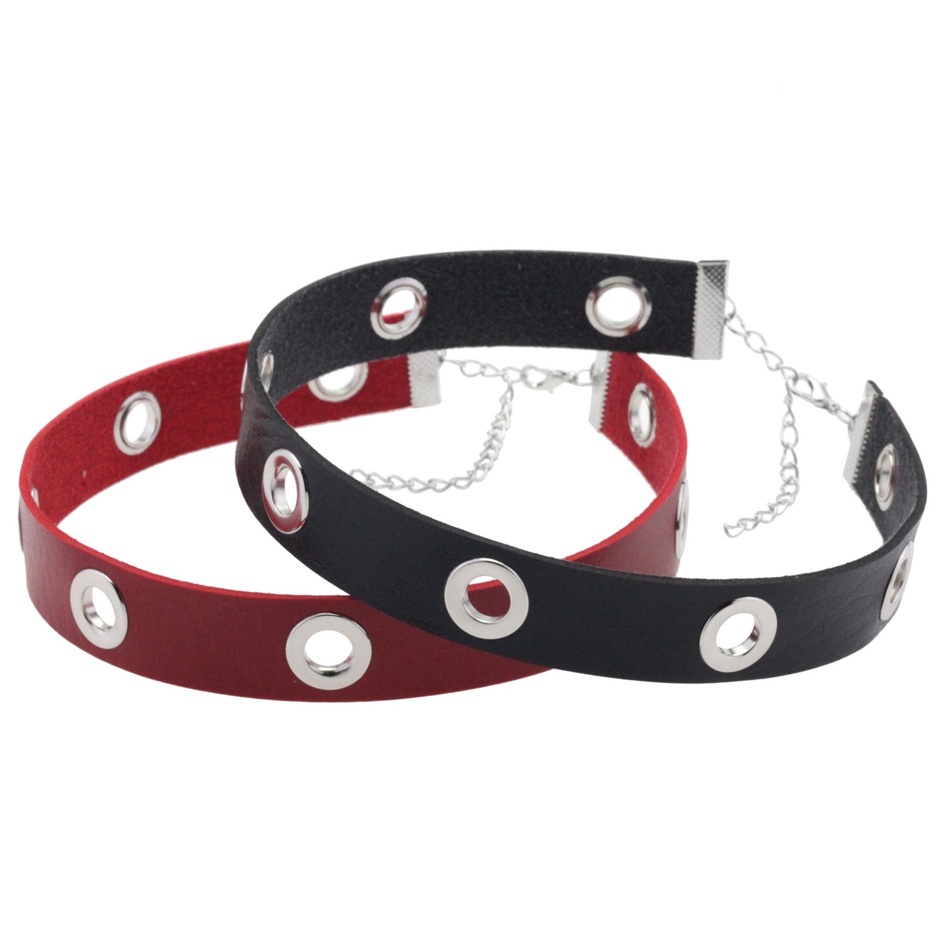 New punk-style hollowed-out breathable PU neck collar, leather necklace, collarbone chain, nightclub dark leather collar details Picture