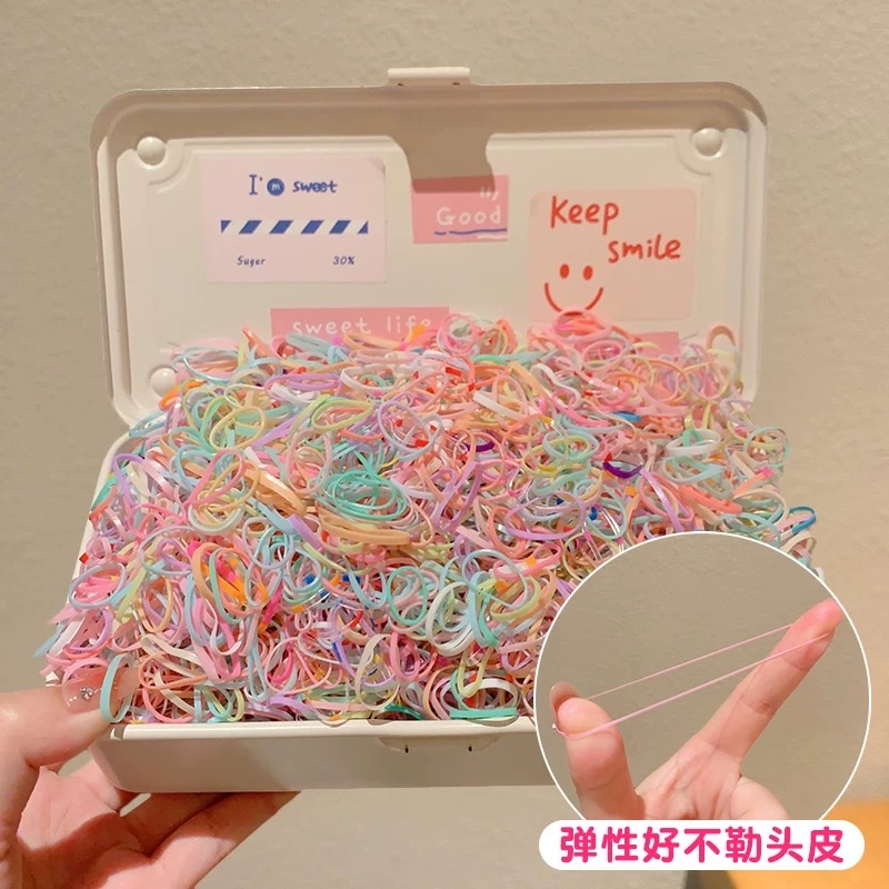 Colorful disposable rubber bands for children, hair-safe hair ties for girls and babies, small Chiu Chiu rubber bands, high-elasticity hair accessories Application Scenario