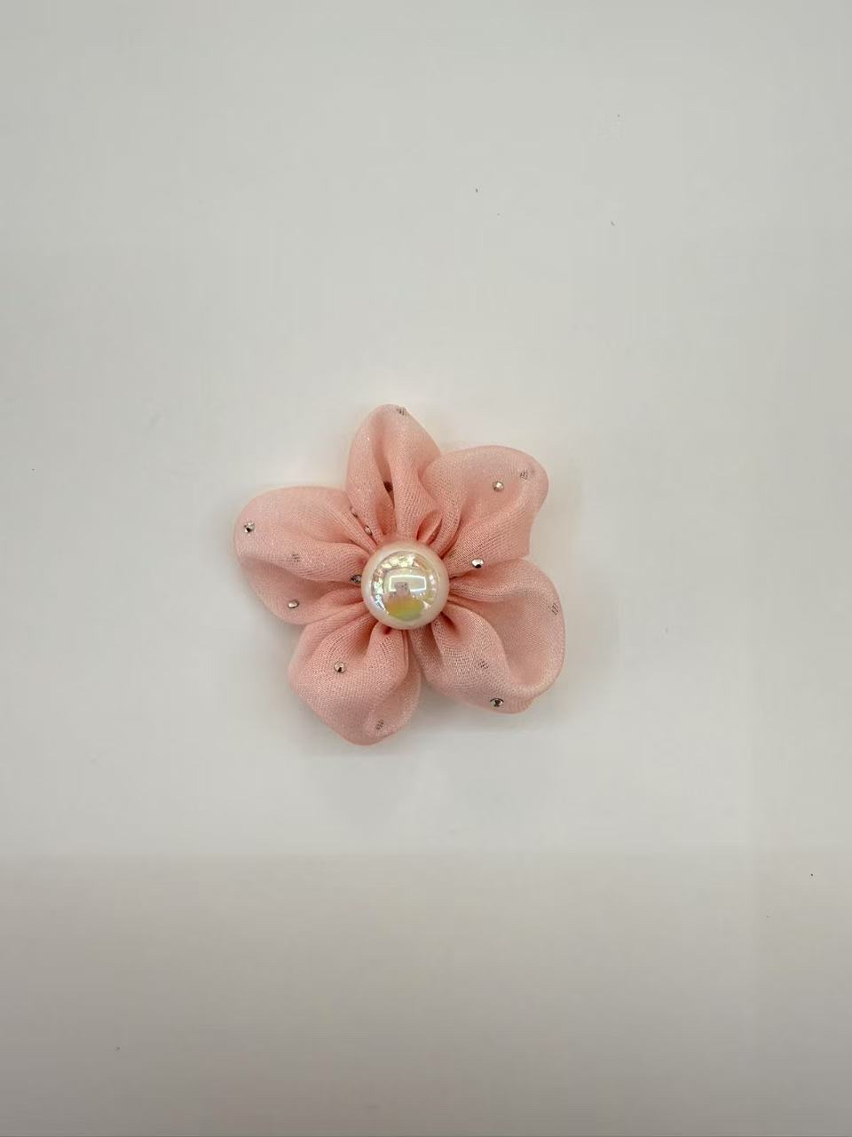  可爱甜美 春季 5.5公分晶羽纱五瓣花 发饰配饰 头饰花配件 饰品配件 独特设计精致手工制作详情图5