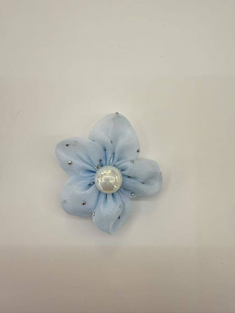  可爱甜美 春季 5.5公分晶羽纱五瓣花 发饰配饰 头饰花配件 饰品配件 独特设计精致手工制作详情图7