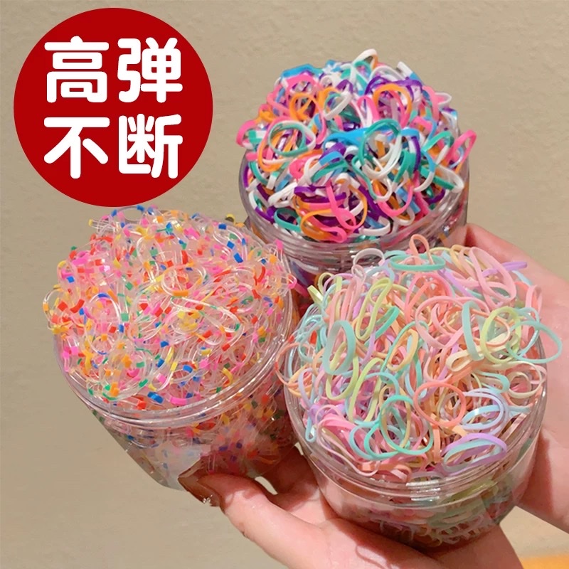 Colorful disposable rubber bands for children, hair-safe hair ties for girls and babies, small Chiu Chiu rubber bands, high-elasticity hair accessories Specification image