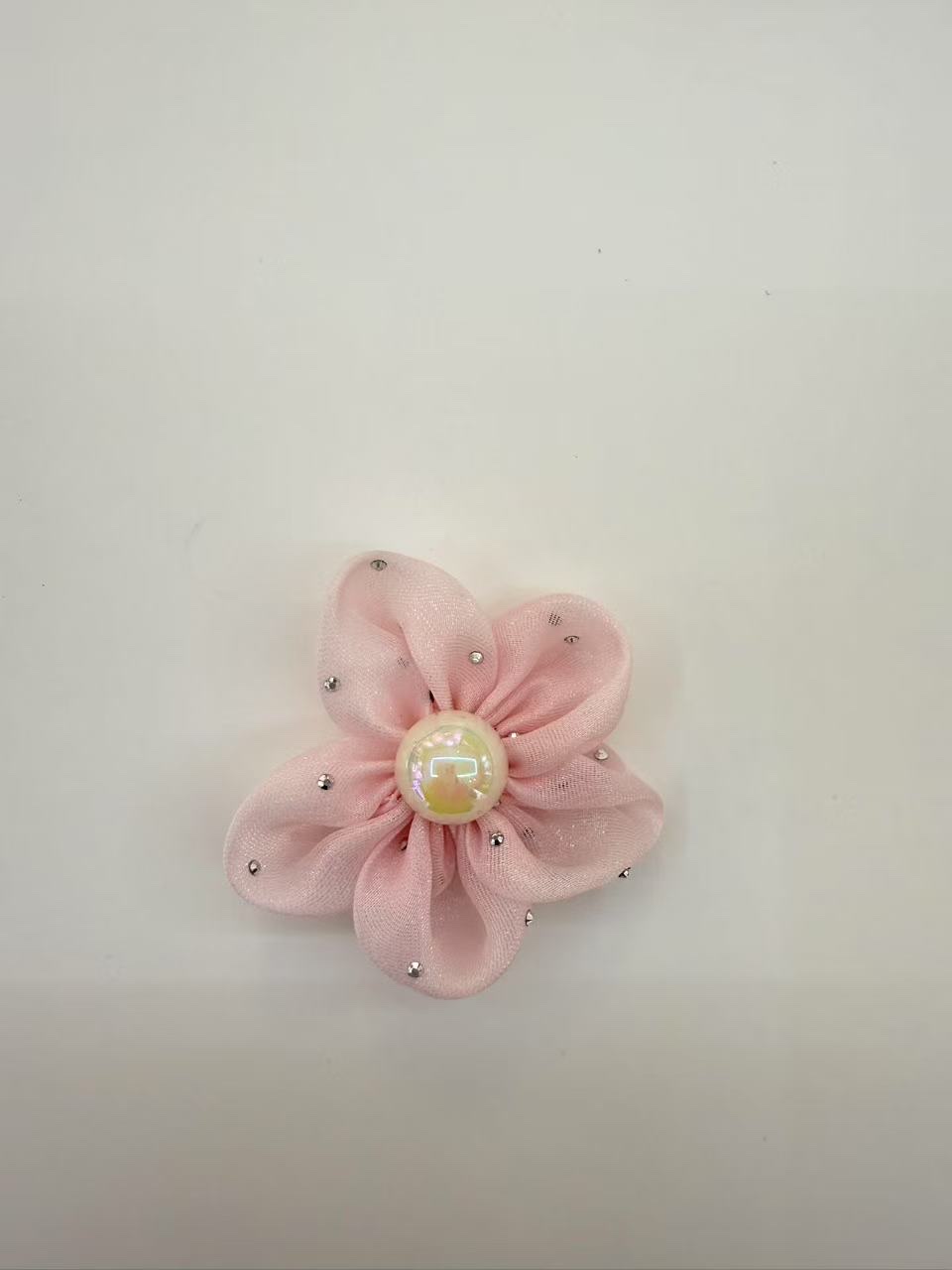Spring crystal feather gauze hand-sewn five-petal flower, cute and sweet, pleated gauze hats, shoes, coats, accessories, complete colors, bestsellers Item Picture