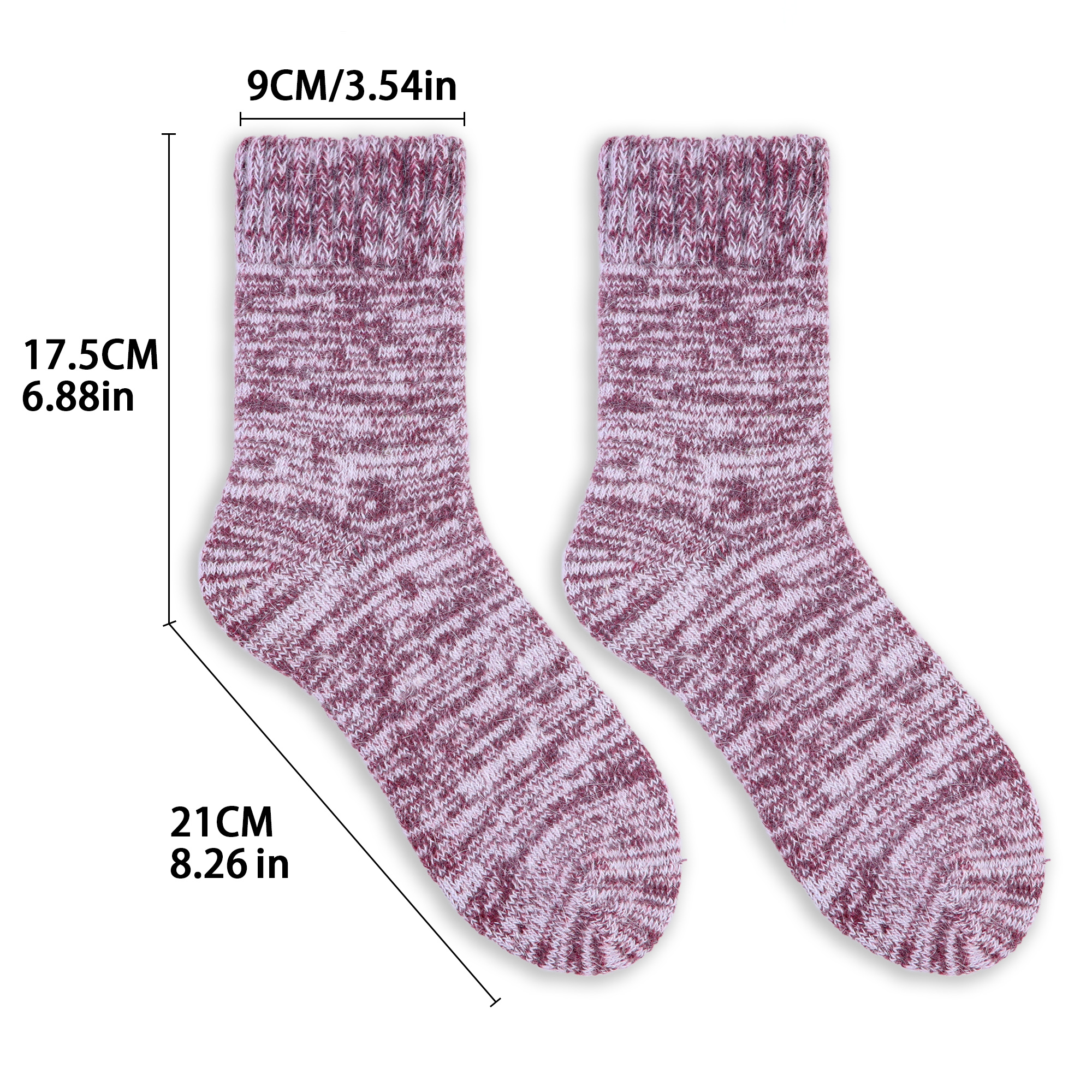 Winter wool socks for men, thickened and fleece in winter, super thick towel socks for women, medium long tube warm wool loop cotton socks detail image 5