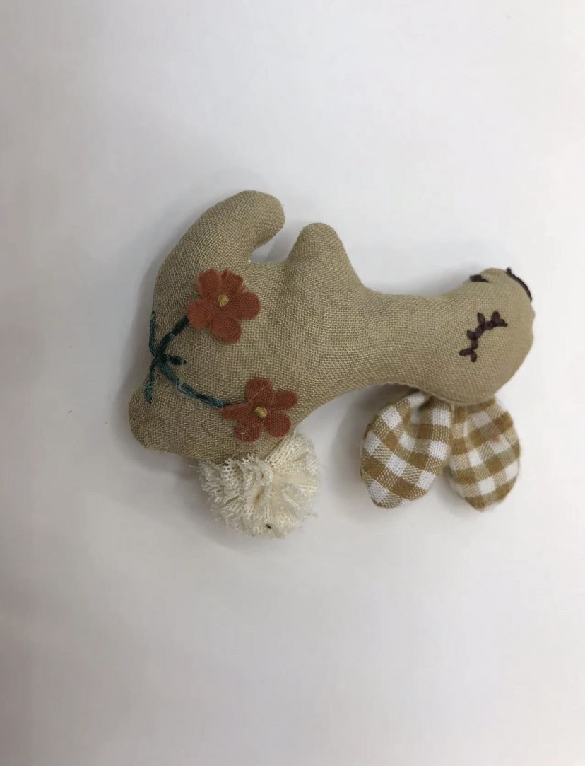 可爱甜美 7公分绣花闭眼兔 头饰配件 发饰配饰 挂饰配件 帽子配饰 头饰花配件发饰详情图2