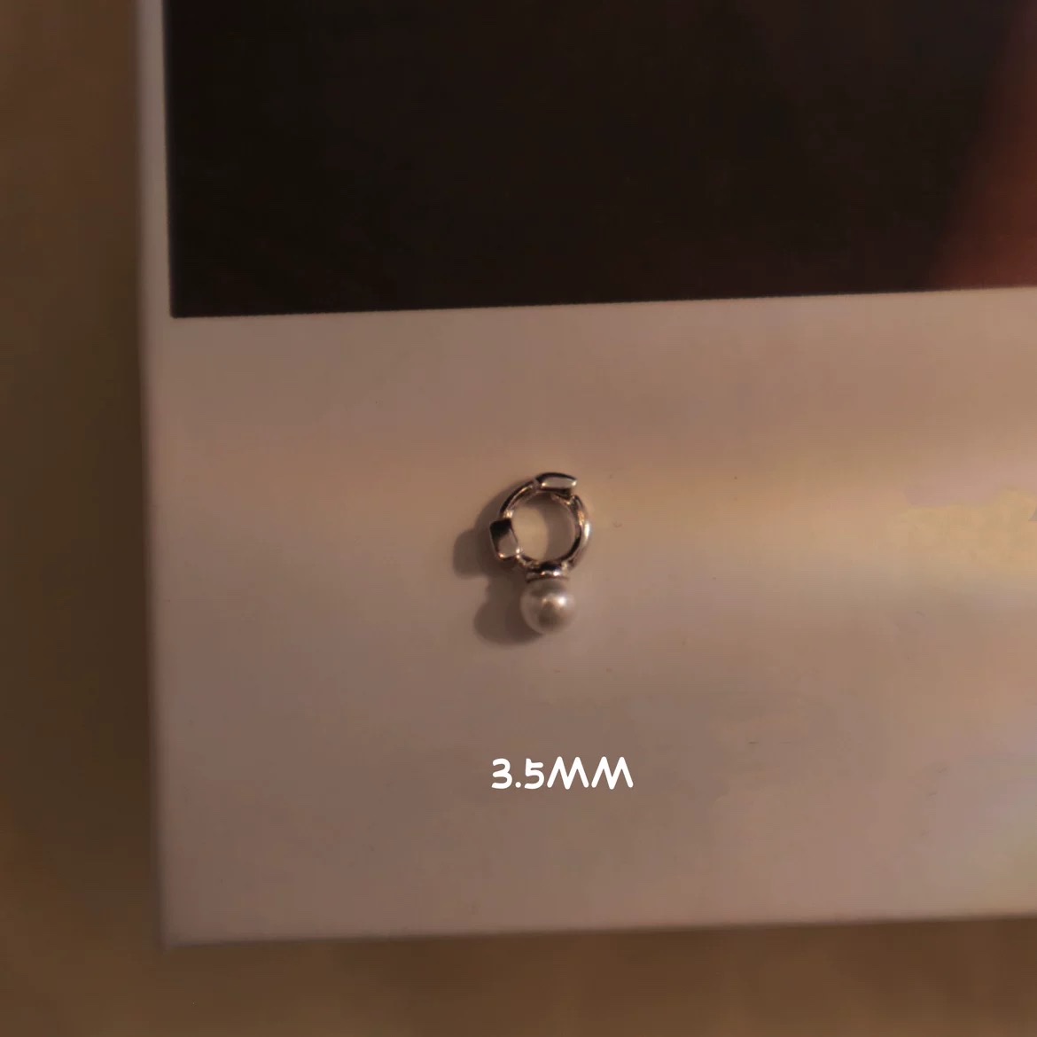 单只售超迷你耳皮钉睡觉不用摘纯银mini珍珠小耳圈日系极小耳骨钉耳钉白底实物图