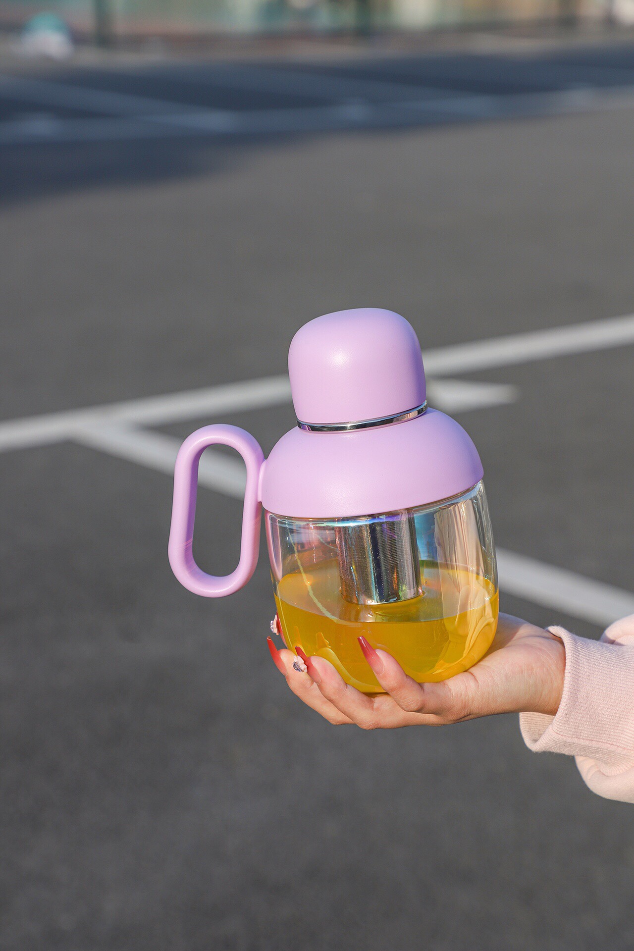 New product: Sparkling and Colorful Tabletop Teapot - HB-8517 Glass Cup. Tea brewing cup Item Picture