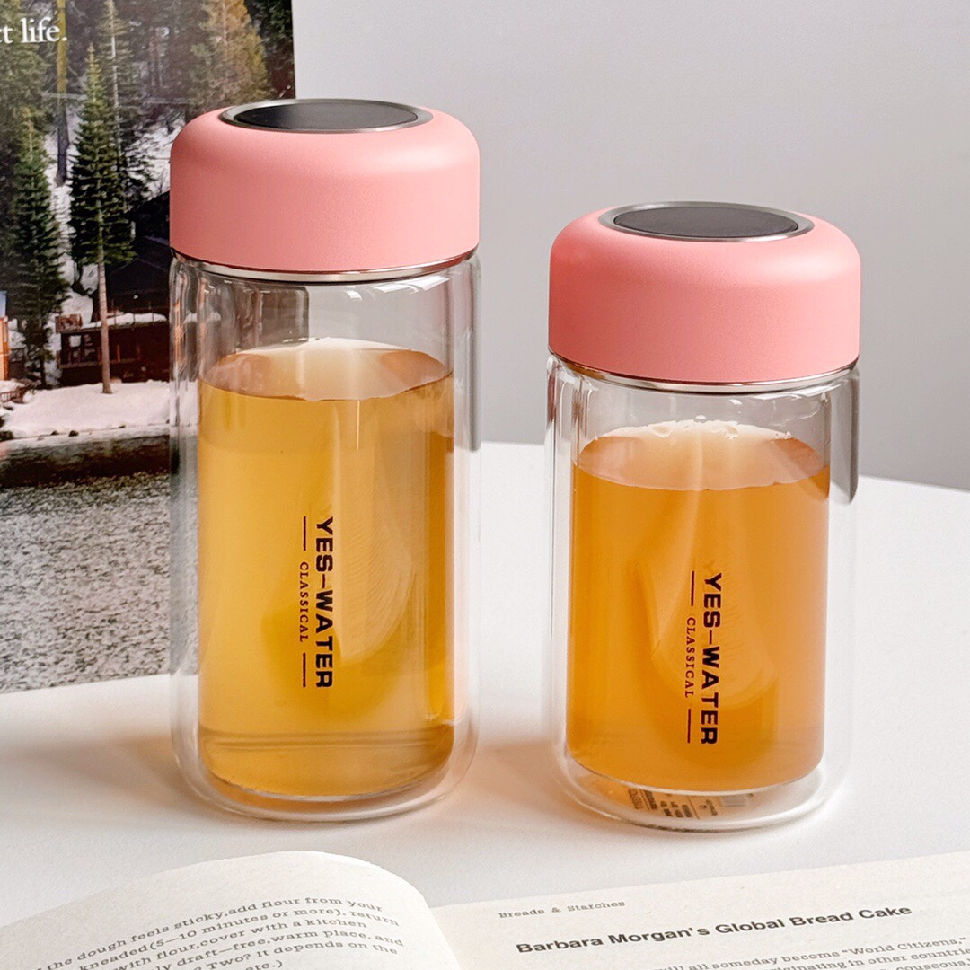 #YES-WATER Warm Display Double-layered Glass Cup - XDFX3317/3318 Glass Cup. Tea brewing cup Application Scenario