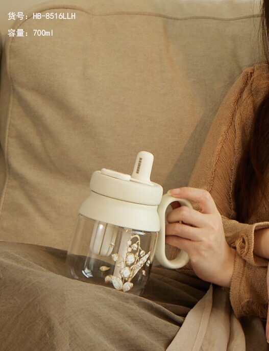 Lily of the Valley desktop Glass Cup - HB-8516LLH Glass cup for tea brewing Application Scenario