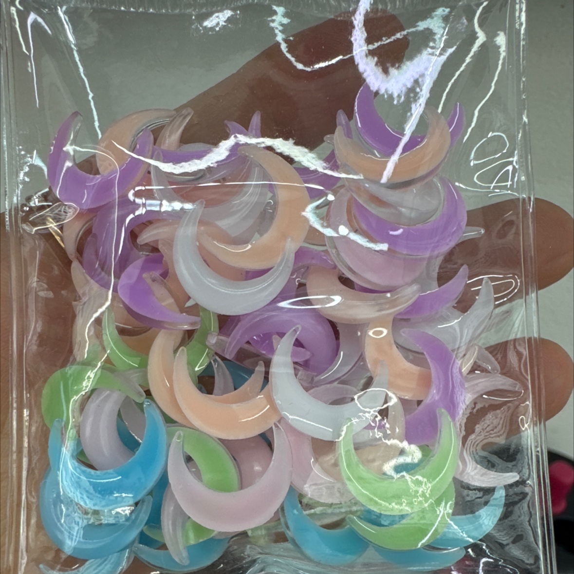 多色月亮耳环配件