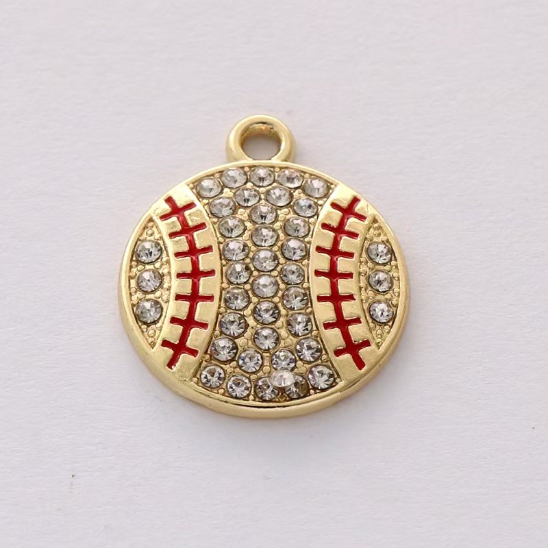 创意时尚经典镶水钻滴油休闲运动棒球足球篮球橄榄球吊坠耳环配件 饰品饰品饰品详情图3