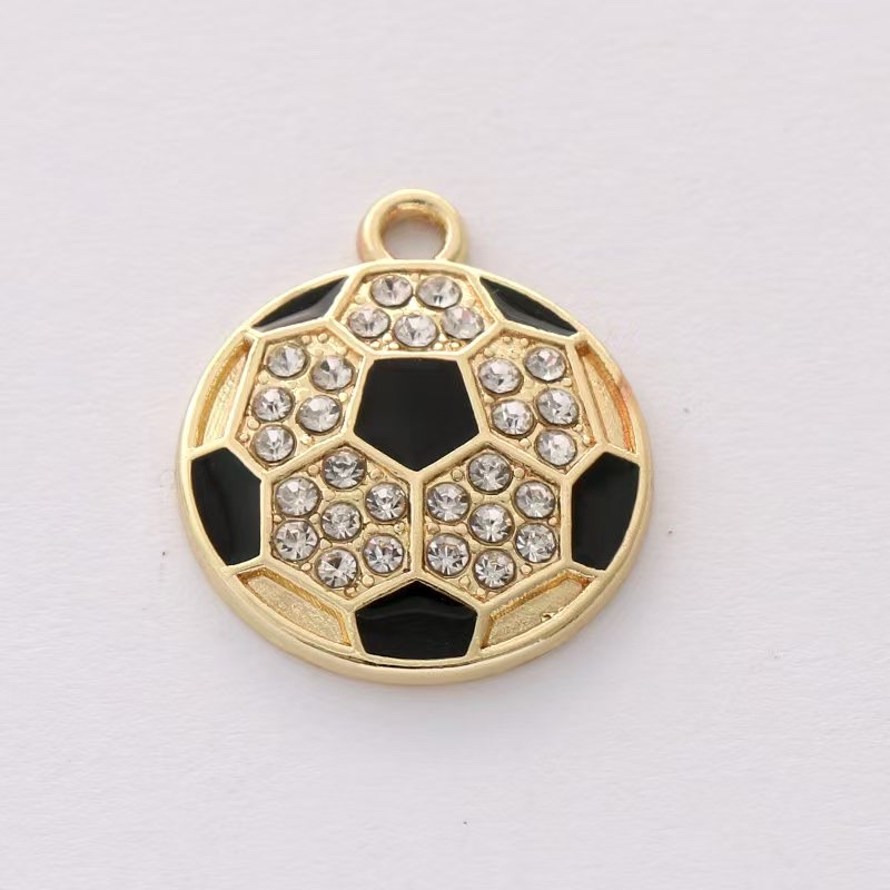 创意时尚经典镶水钻滴油休闲运动棒球足球篮球橄榄球吊坠耳环配件 饰品饰品饰品详情图9