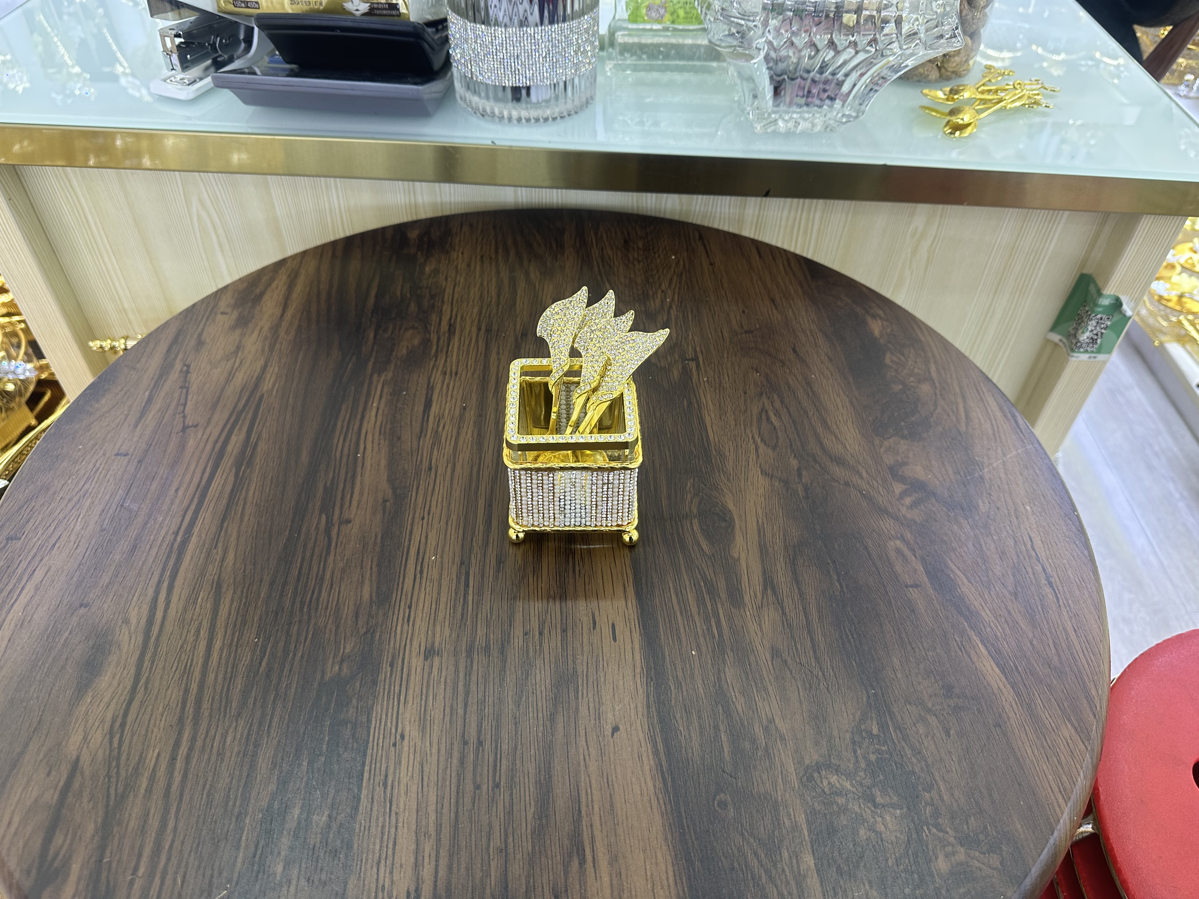 喜马拉雅盐色手工玻璃制品 琥珀色花瓶花盆 玻璃工艺品 独特设计 艺术收藏品玻璃工艺品详情图3