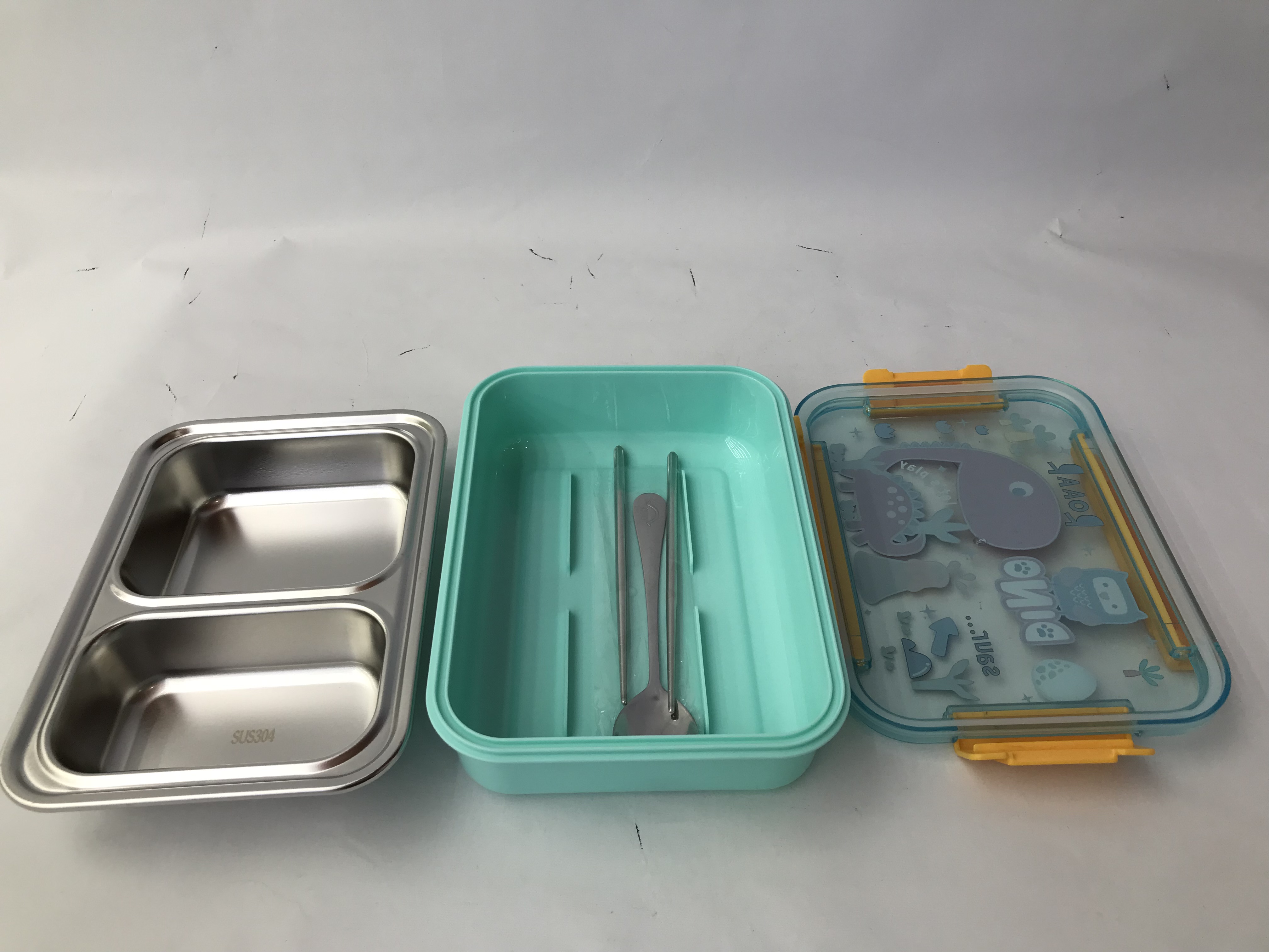 不锈钢保温饭盒 便当盒 饭餐盒 保温饭盒 一体设计 热饭便携式家用学生详情图2