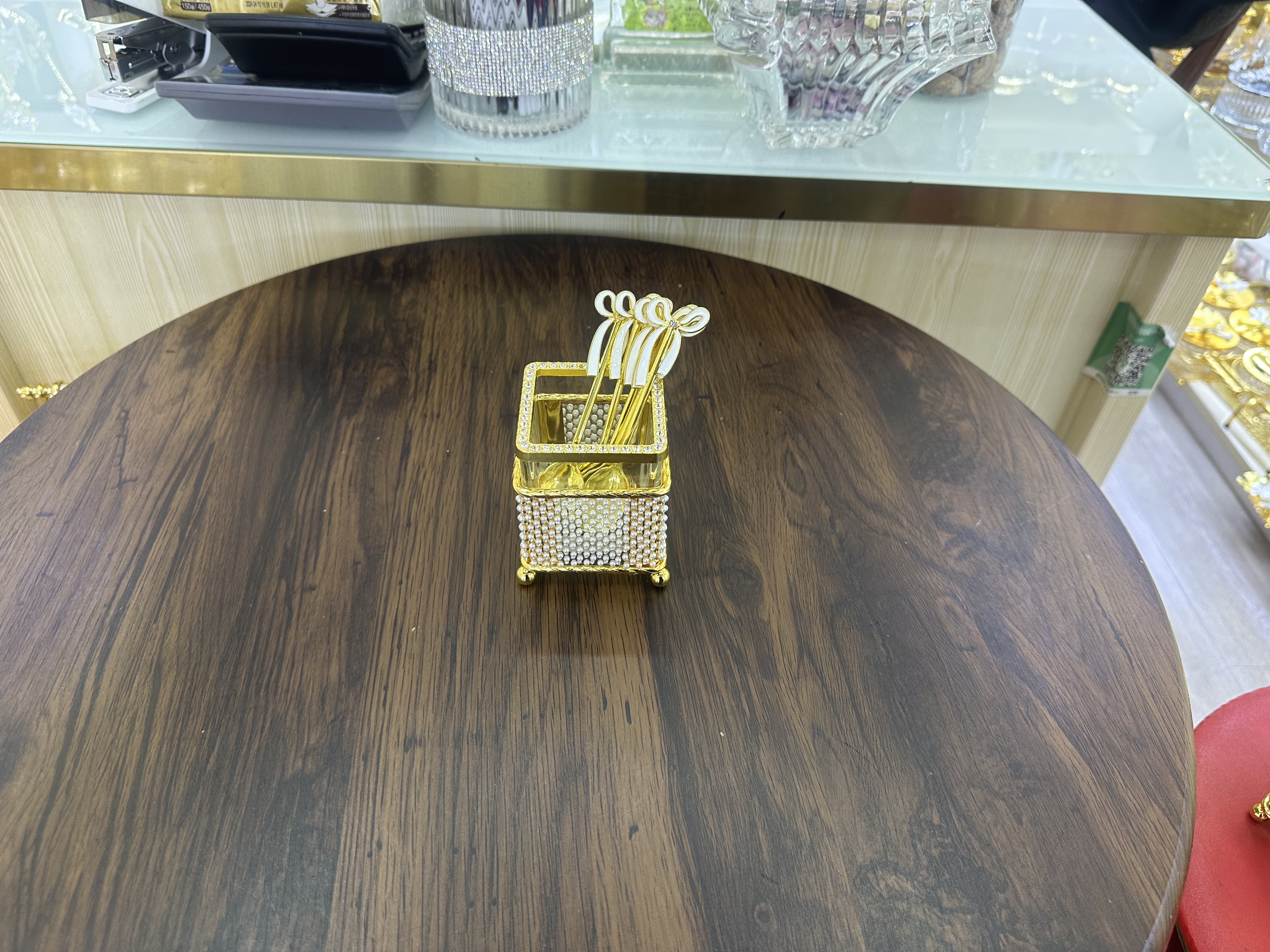 喜马拉雅盐色手工玻璃制品 琥珀色花瓶花盆 玻璃工艺品 独特设计 艺术收藏品玻璃工艺品详情图4