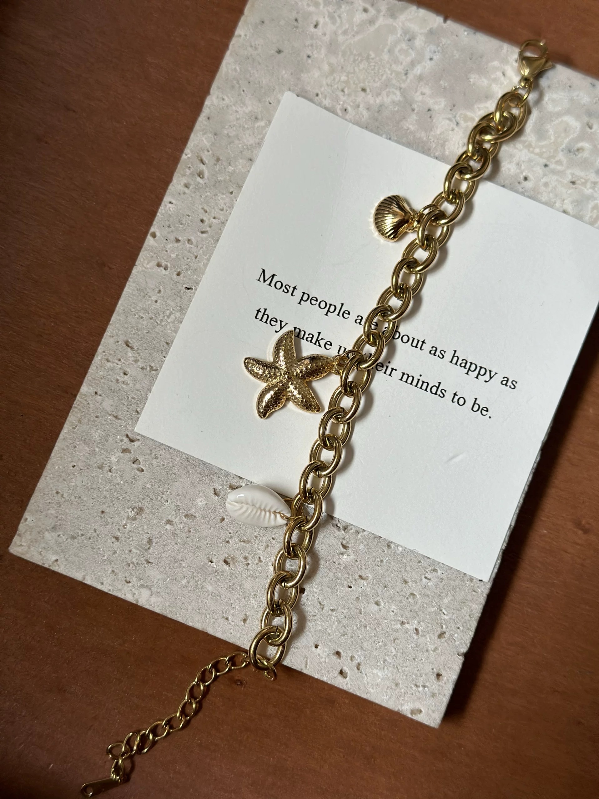 Titanium steel non-fading natural pearl starfish beach collarbone shell necklace High version detail image 5