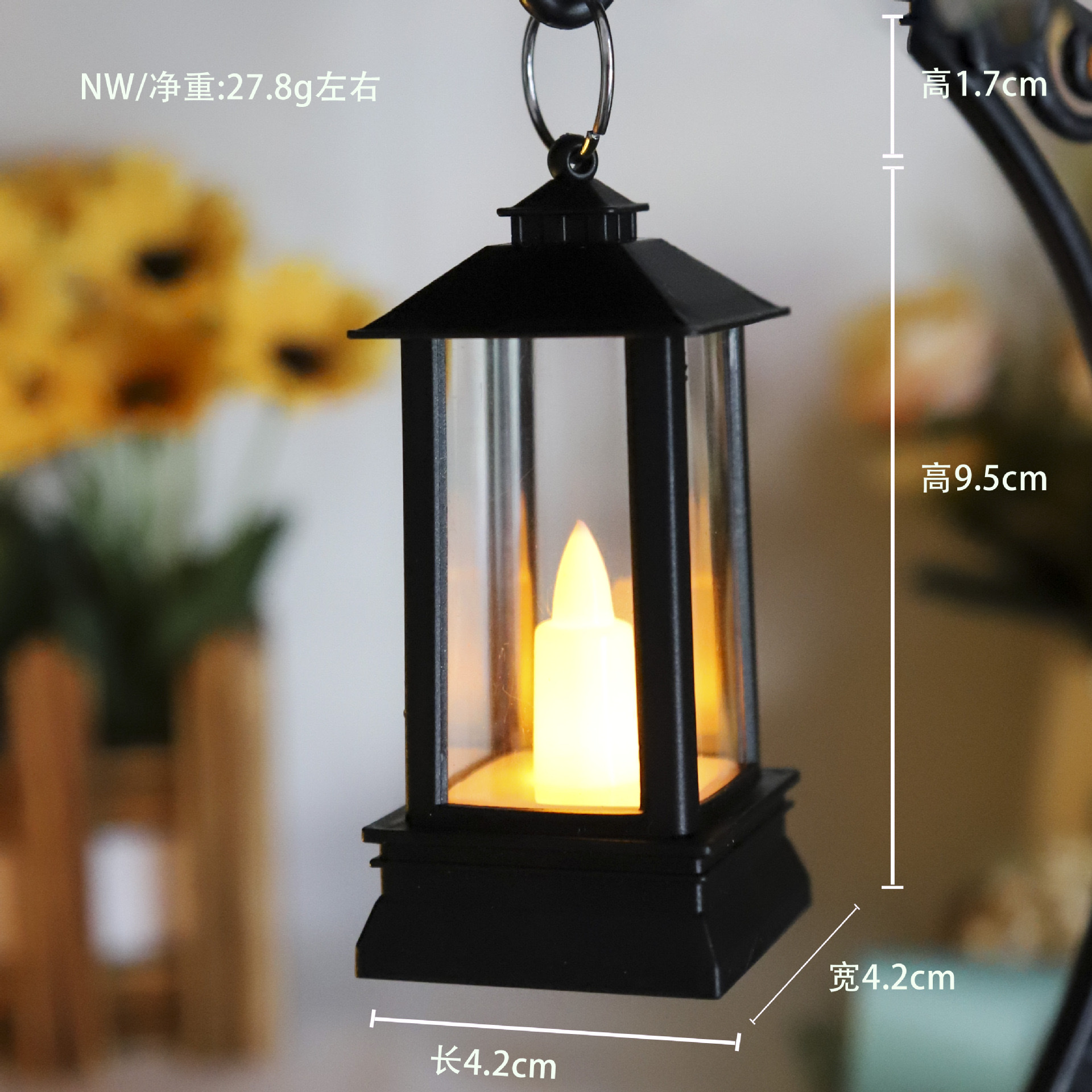 Wholesale of European-style small horse lanterns, retro oil, Halloween mini wind lanterns, electronic candles, atmosphere lights, night lights and ornaments detail image 2