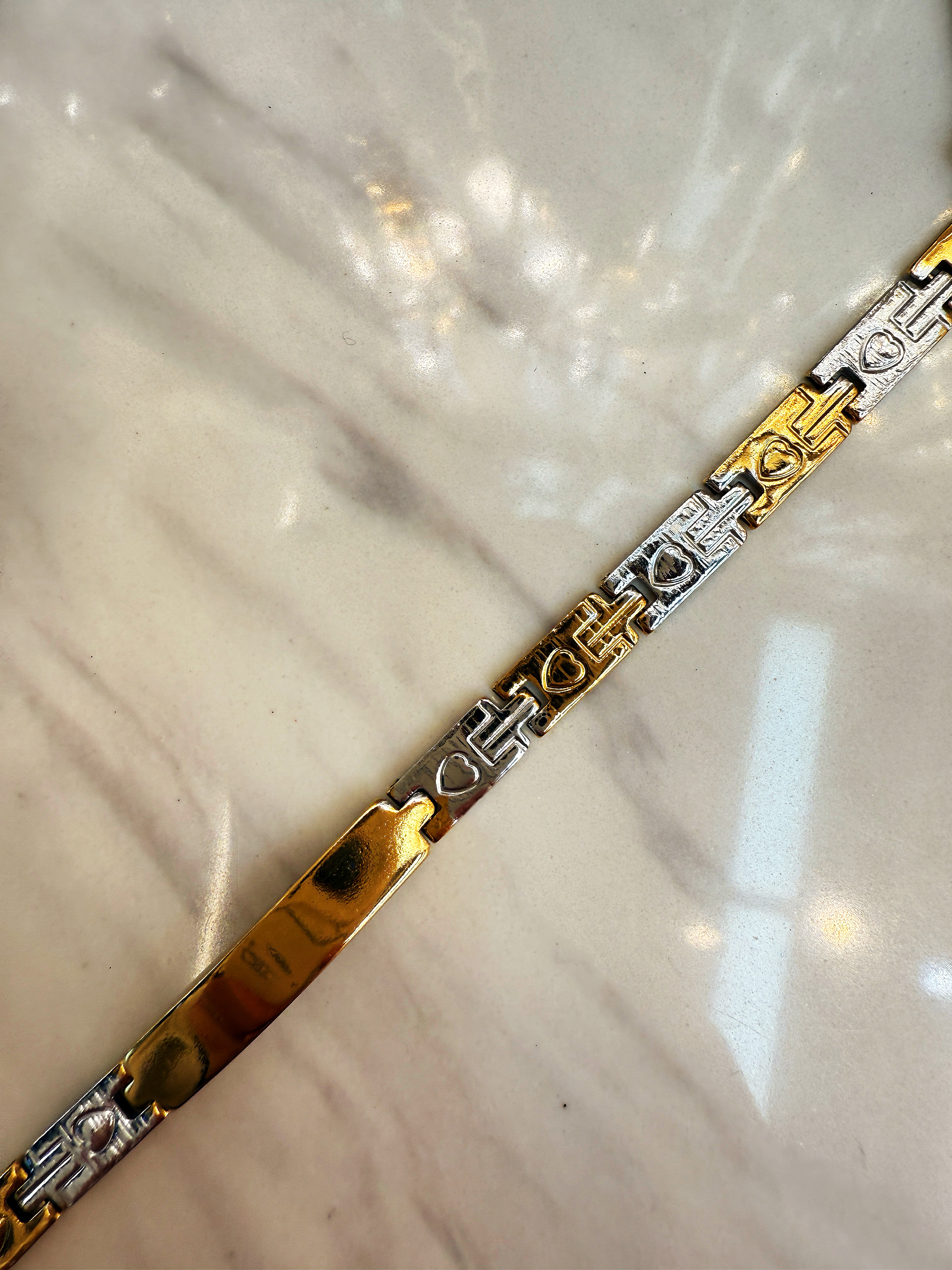 镀18K间金手串饰品 不锈钢手链 精致手链 间金元素女士手饰 时尚潮流手链装饰品详情图4