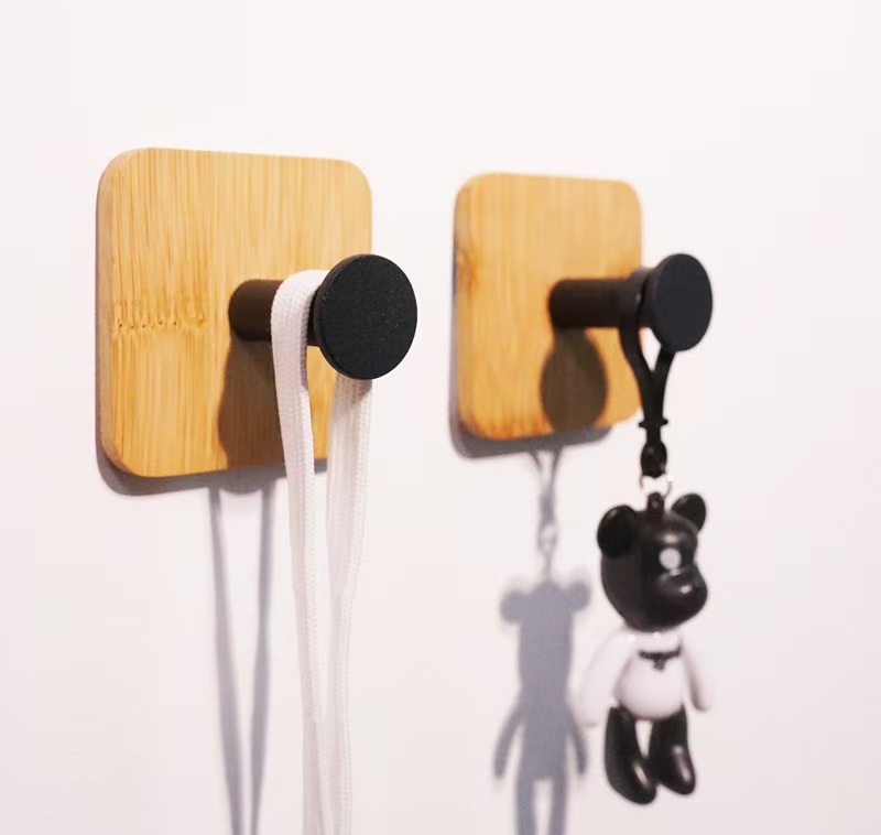 木材质无痕挂钩 粘钩设计方便实用 适用于书包挂钩 收纳整理更方便详情图1