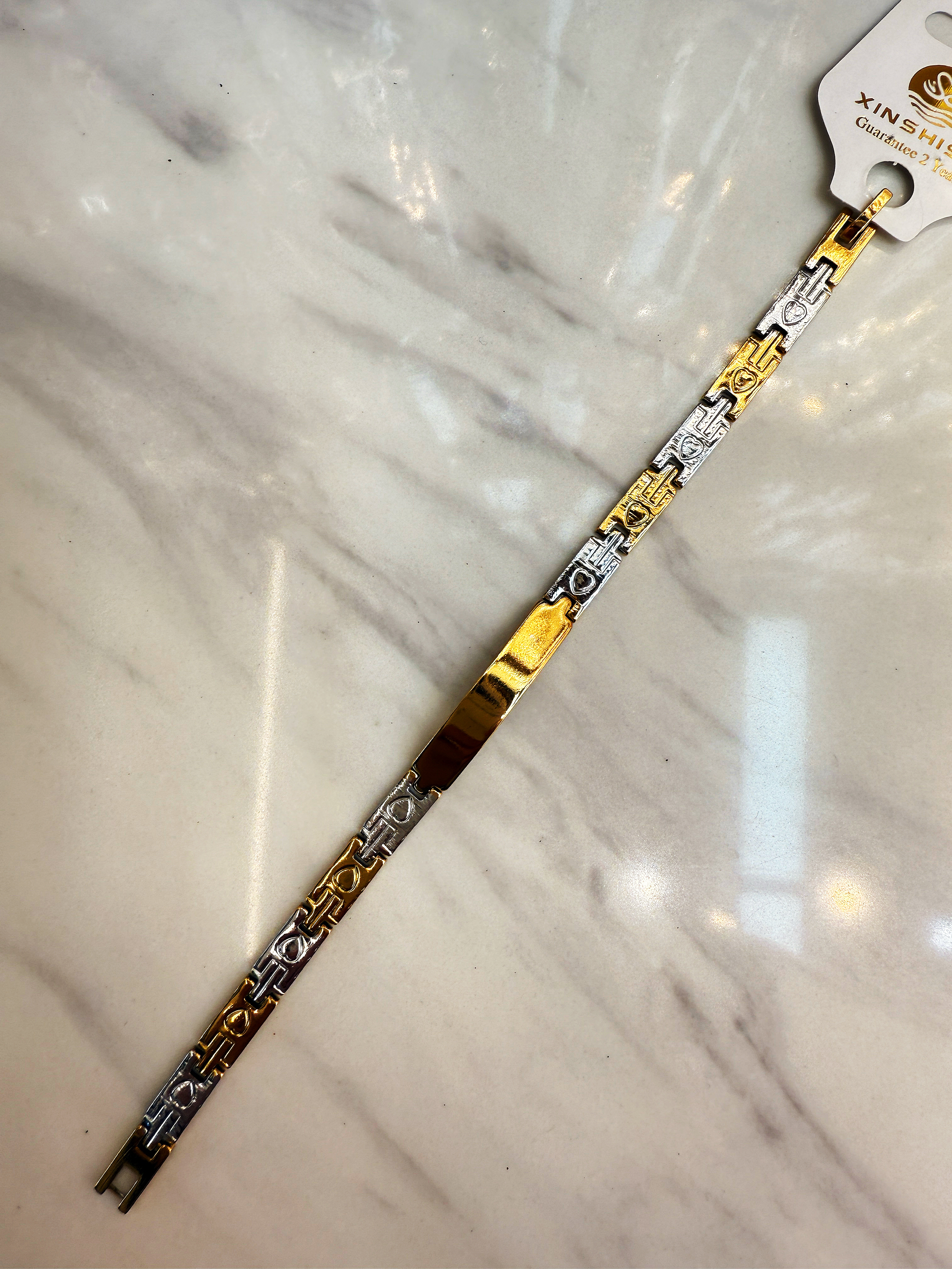 镀18K间金手串饰品 不锈钢手链 精致手链 间金元素女士手饰 时尚潮流手链装饰品详情图3