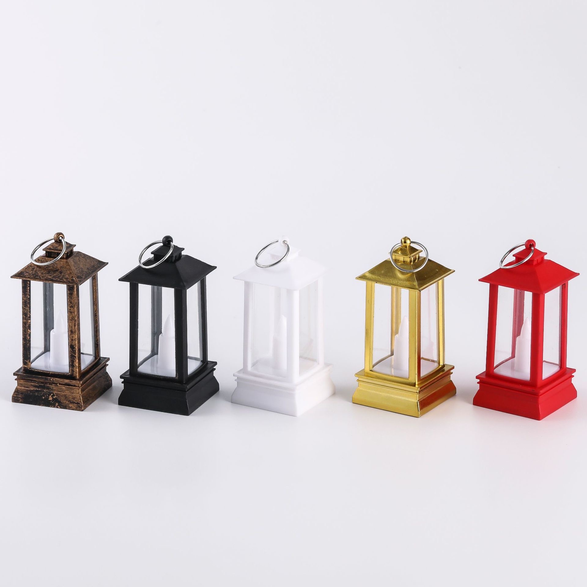 Wholesale of European-style small horse lanterns, retro oil, Halloween mini wind lanterns, electronic candles, atmosphere lights, night lights and ornaments detail image 8